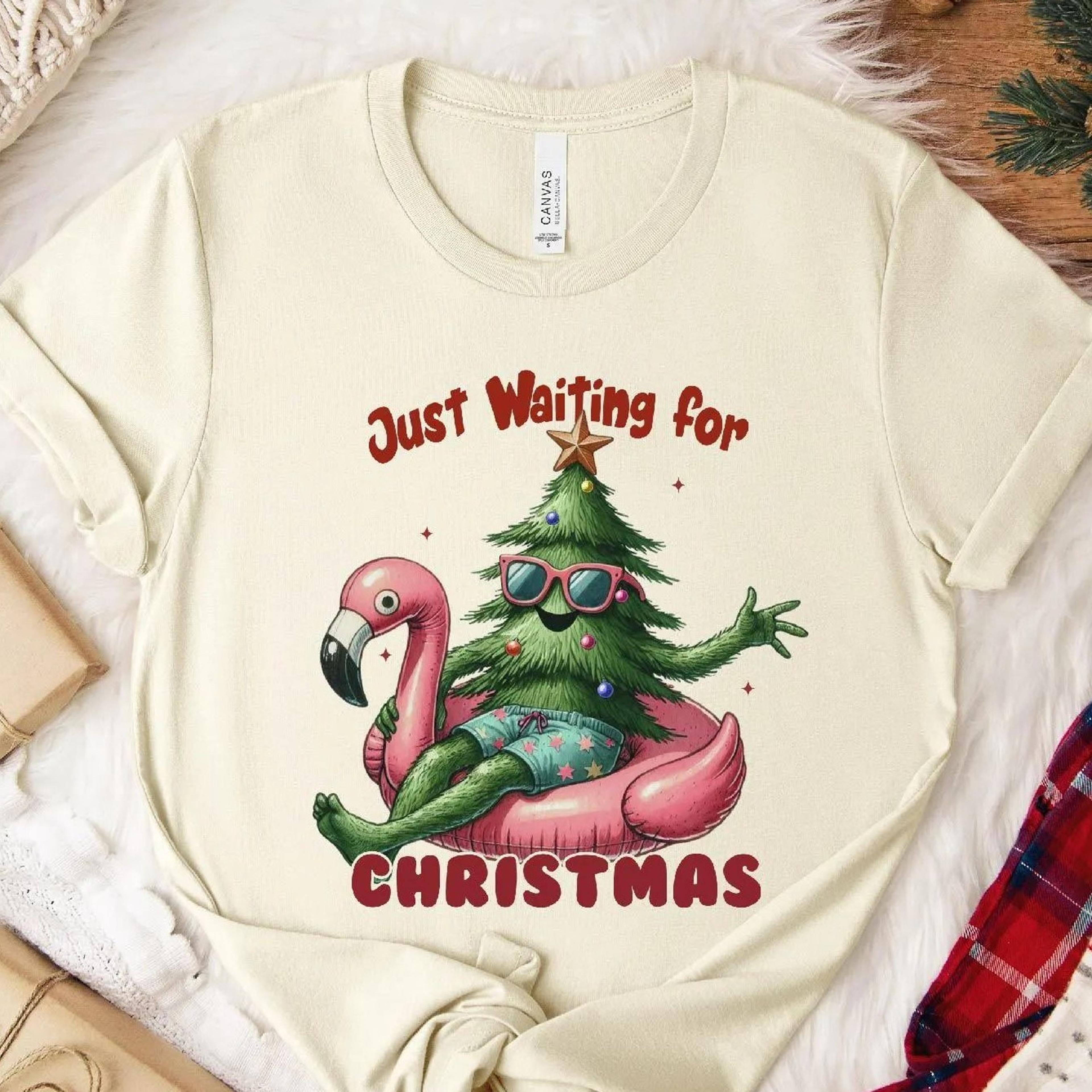 funny christmas tree flamingo sweatshirt holiday xmas gift