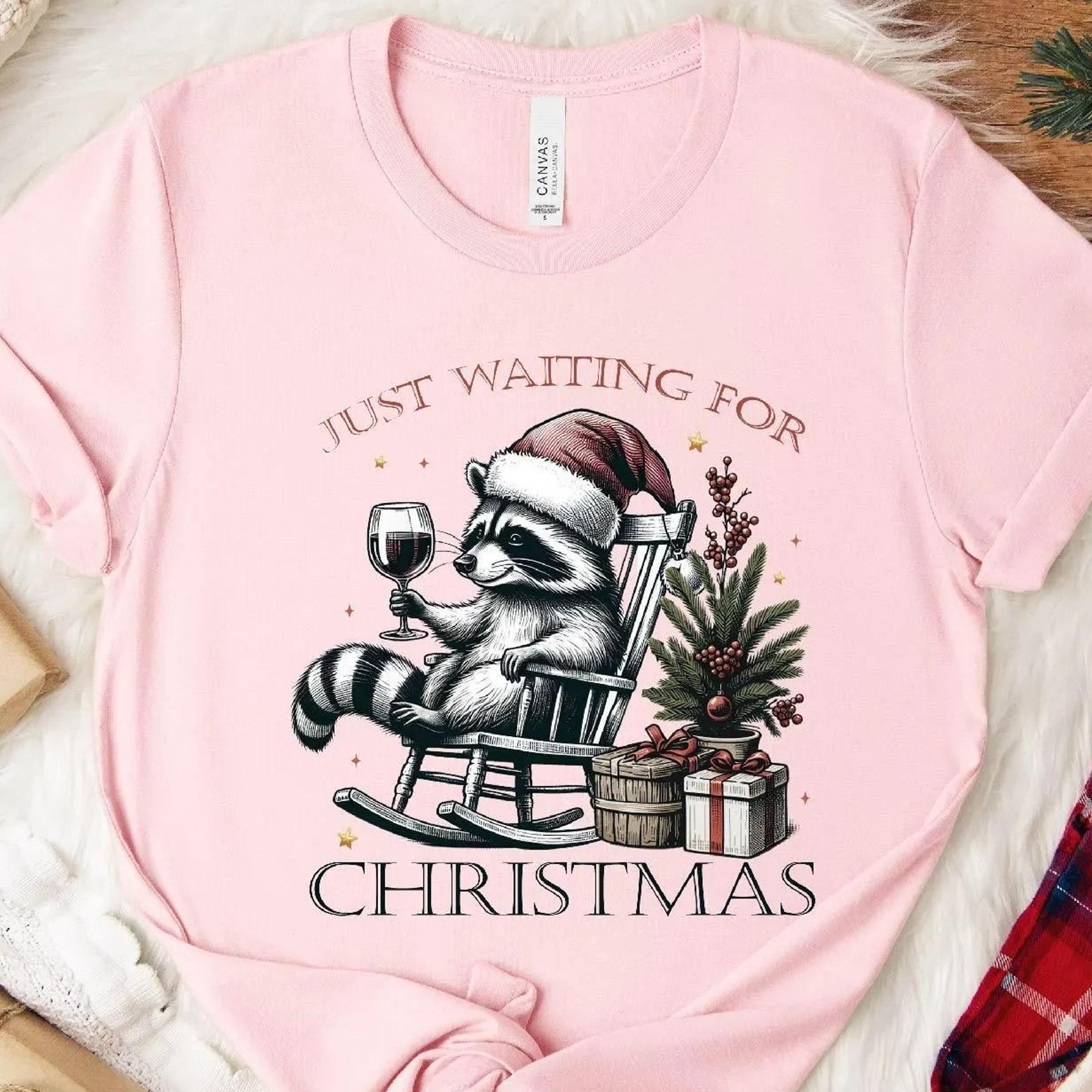 funny raccoon christmas sweatshirt, animal xmas tee