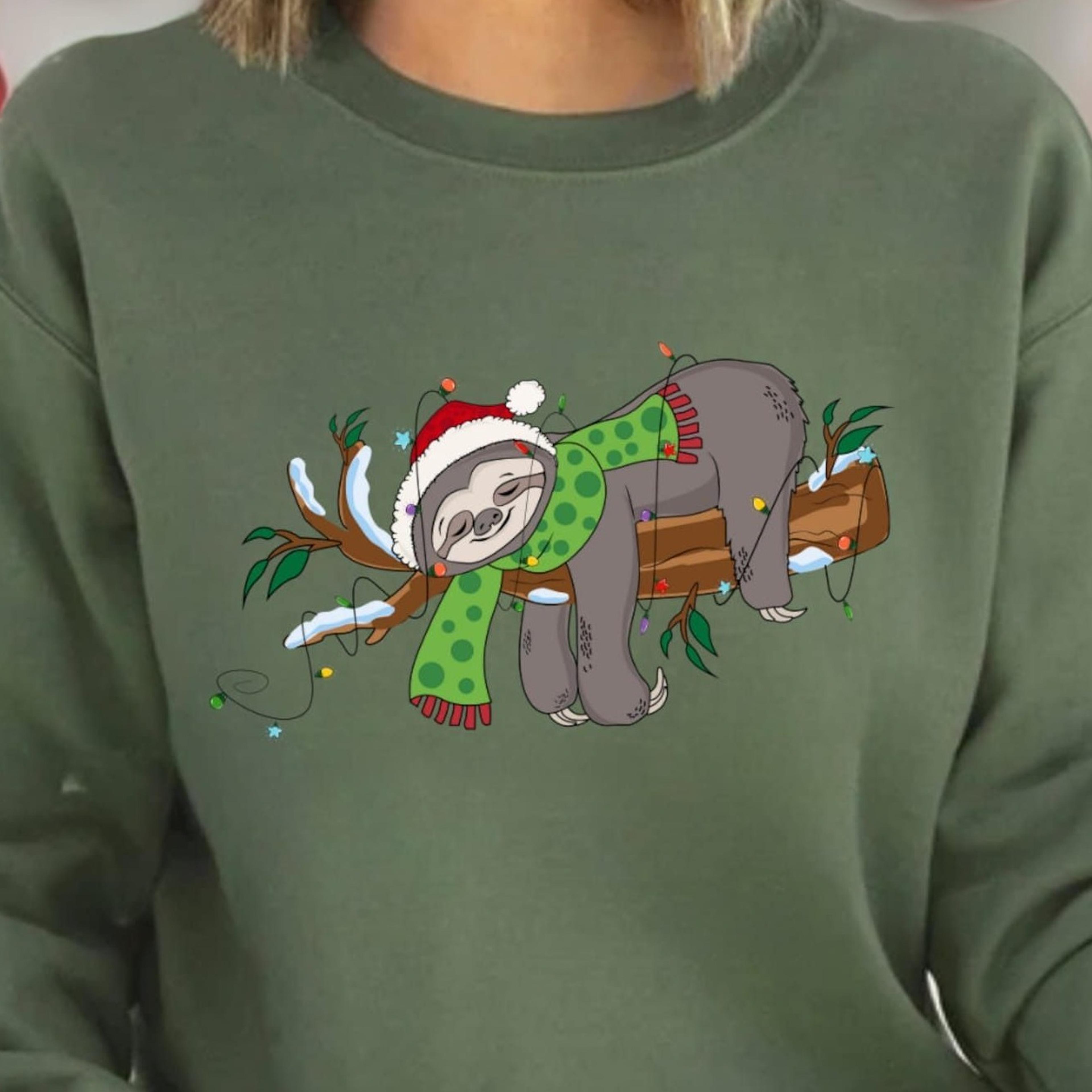 merry slothmas shirt christmas sloth lover tee