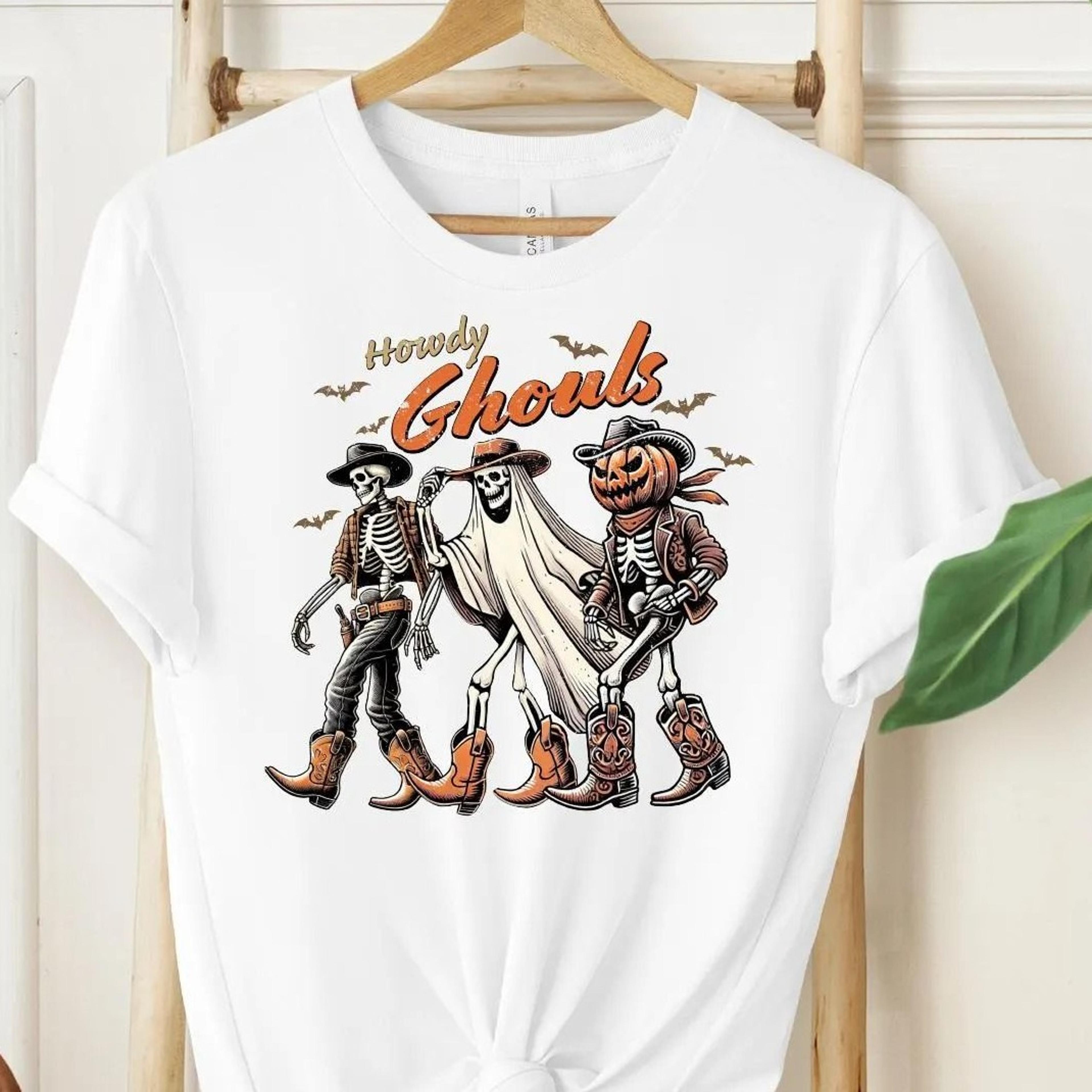 halloween howdy ghouls shirt western cowboy ghost party