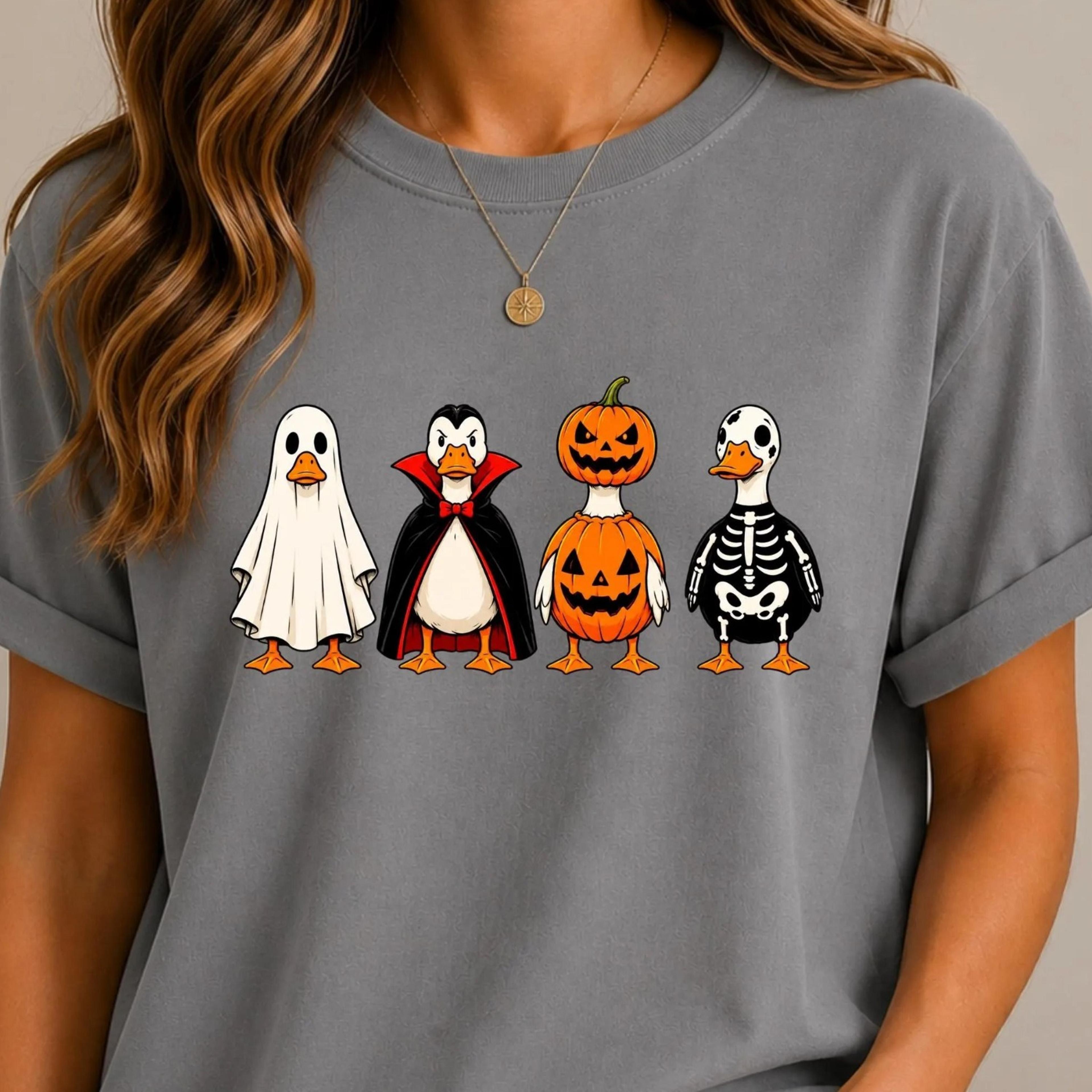 halloween goose shirt, funny goose t-shirt, cute spooky duck tee, halloween costume shirt, goose lover gift