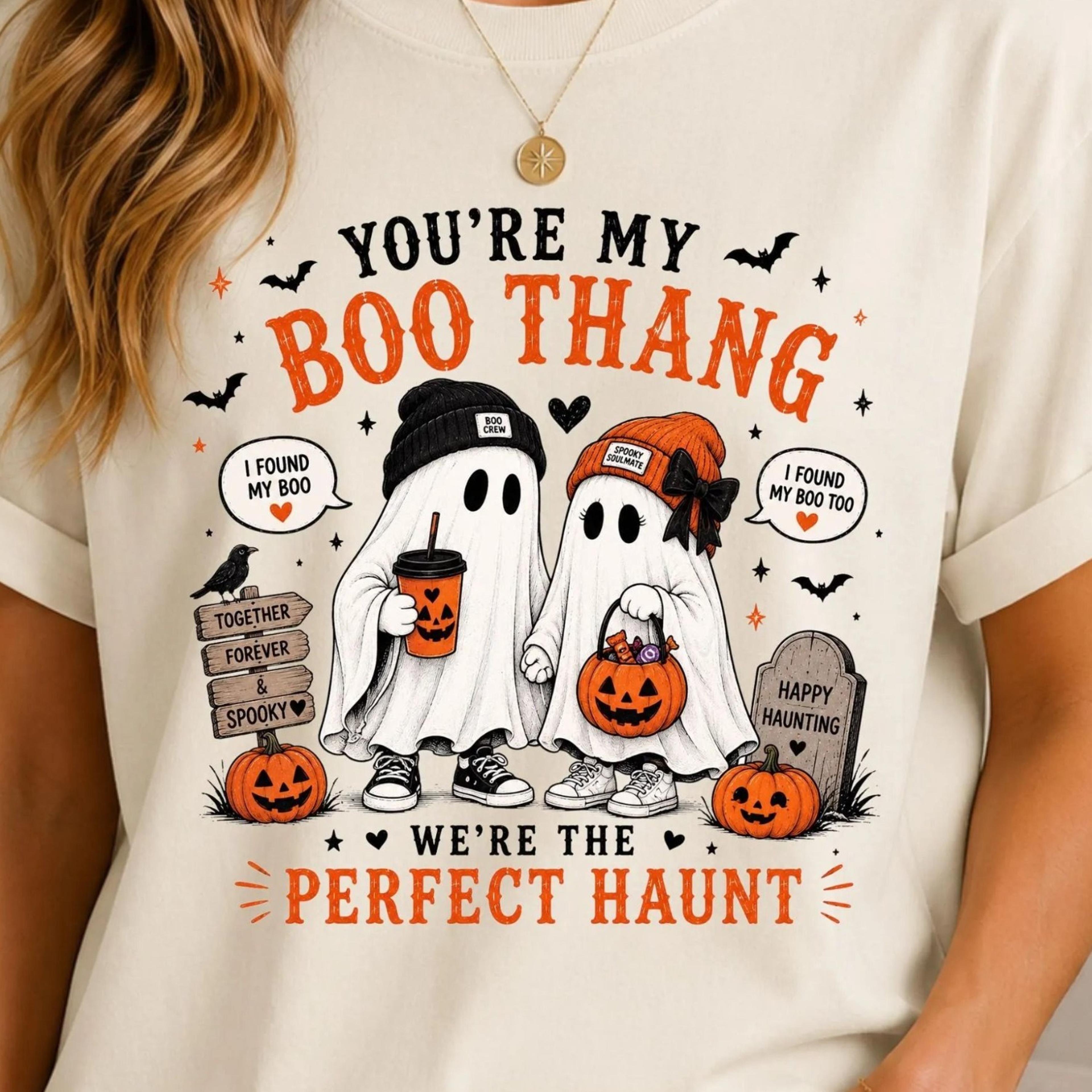 youre my boo thang ghosts t-shirt | halloween spooky couples tee