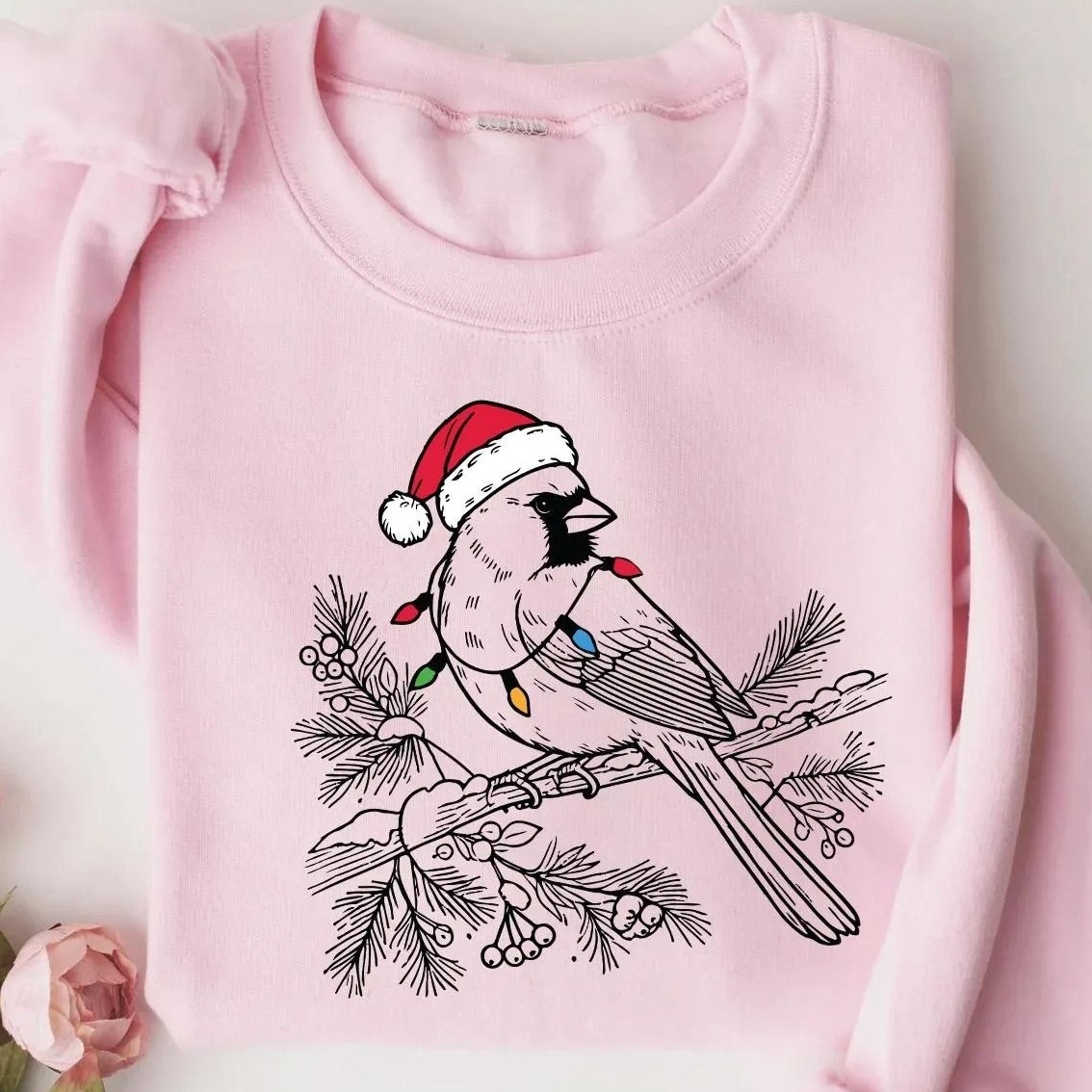 christmas cardinal sweatshirt | red cardinal bird holiday sweater | bird lover christmas shirt | nature gift | bird watc