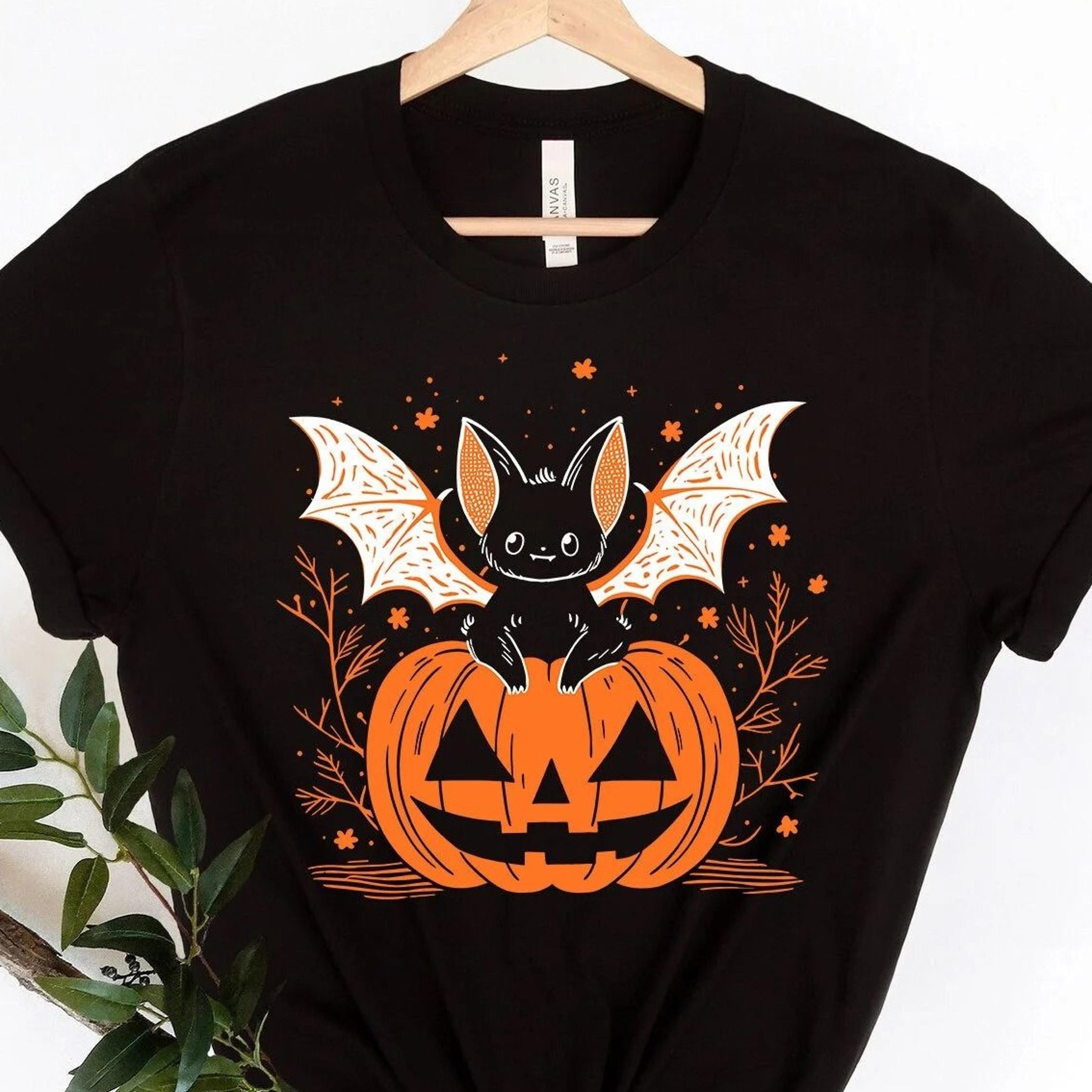cute bat pumpkin halloween shirt, halloween bat shirt, spooky halloween shirt, bat shirt, halloween bats