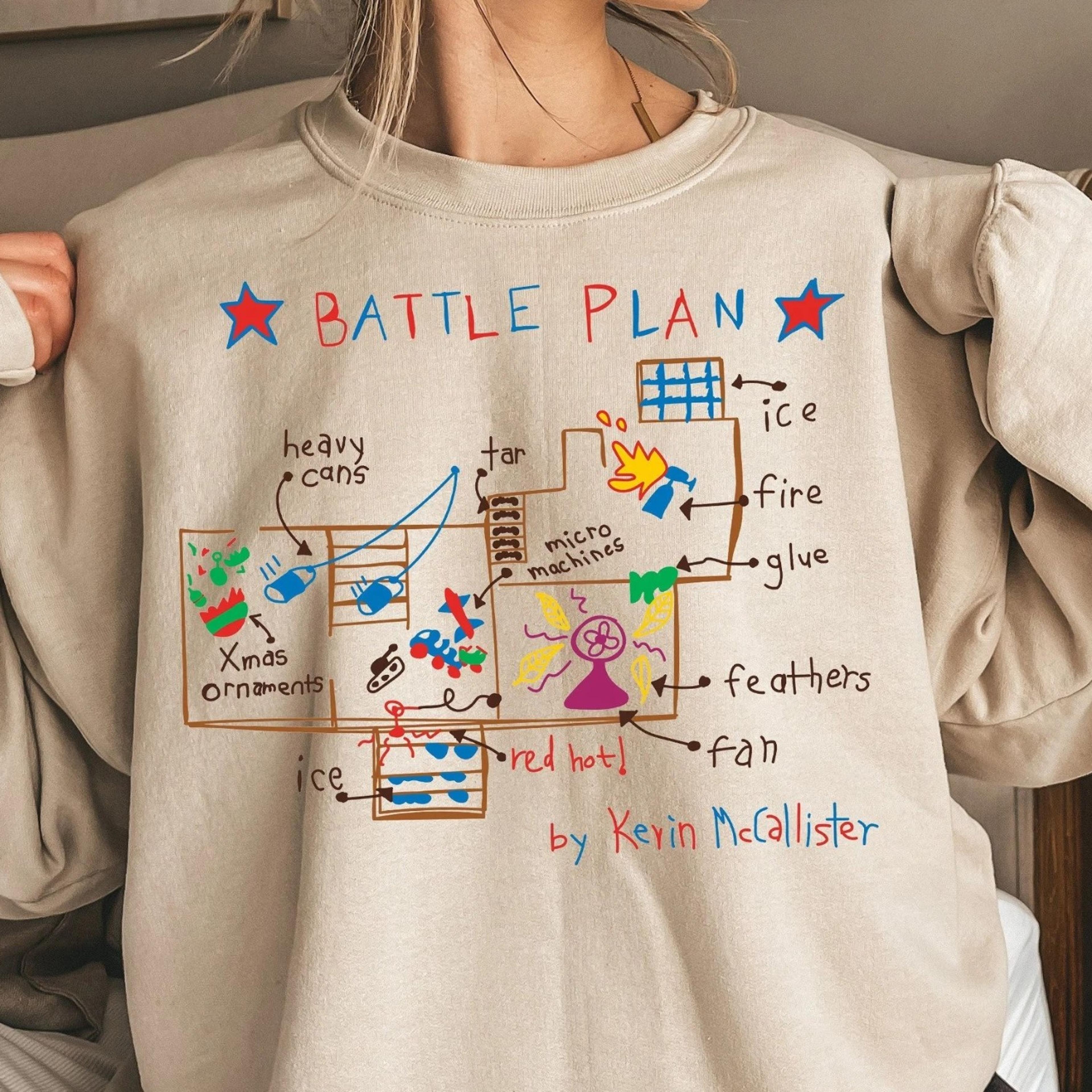 battle plan sweatshirt, christmas movie sweatshirt, home alone mccallister, holiday sweater, xmas shirt, christmas