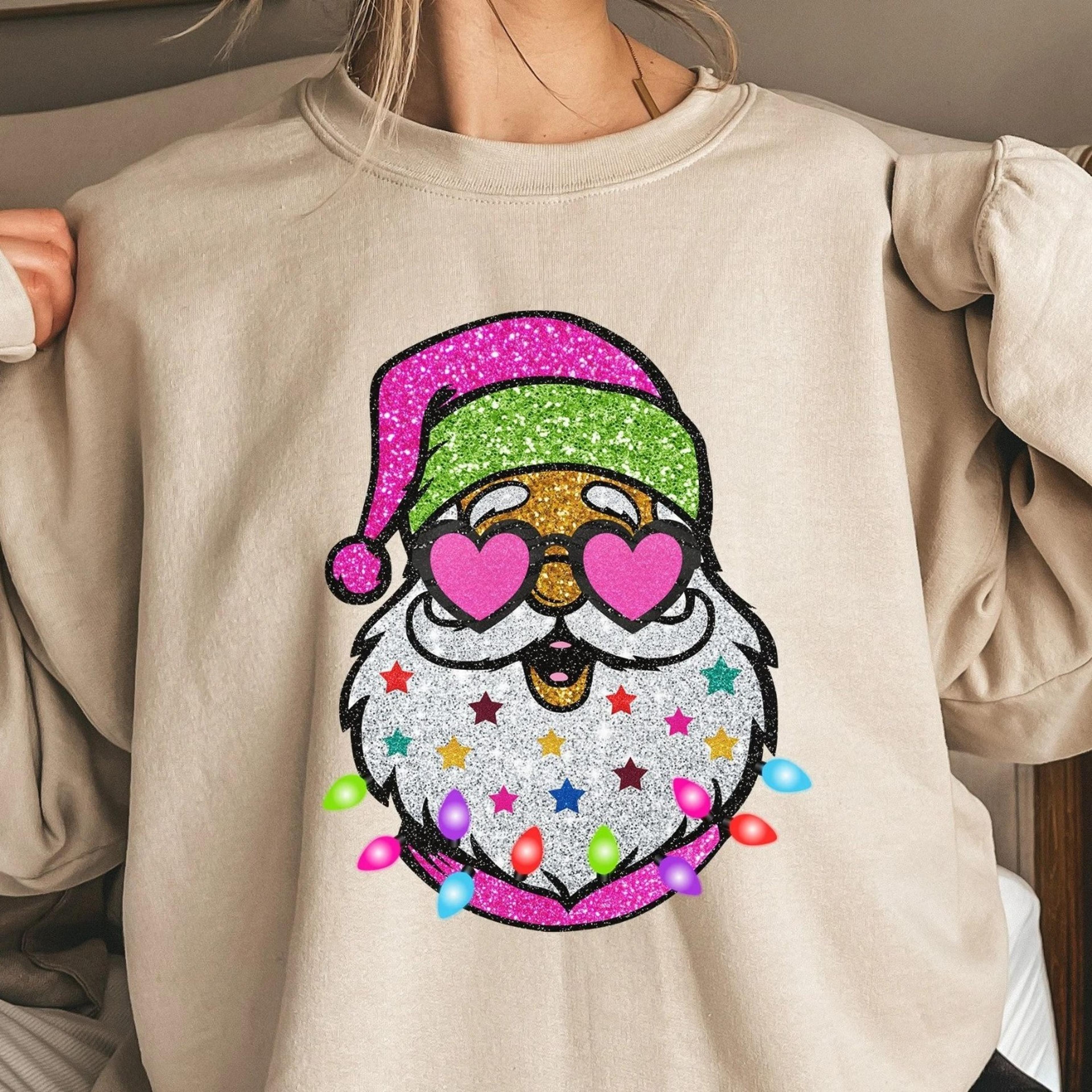 pink santa hat shirt, vintage santa shirt, retro pink santa shirt, classic christmas, pink christmas, holiday clothing