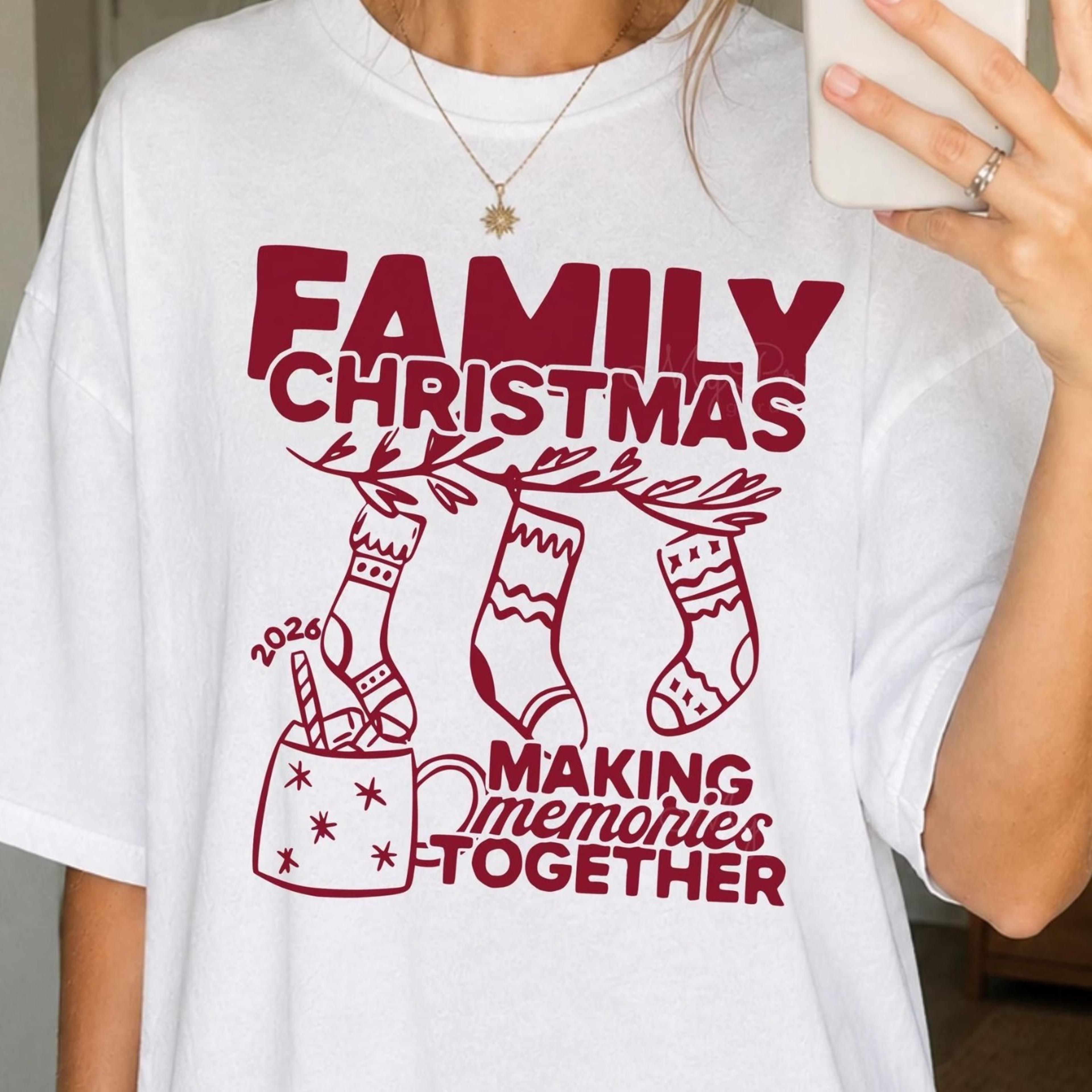 family christmas crew 2026 shirts, making memories crewnecks, xmas crew matching family group tees matching christmas