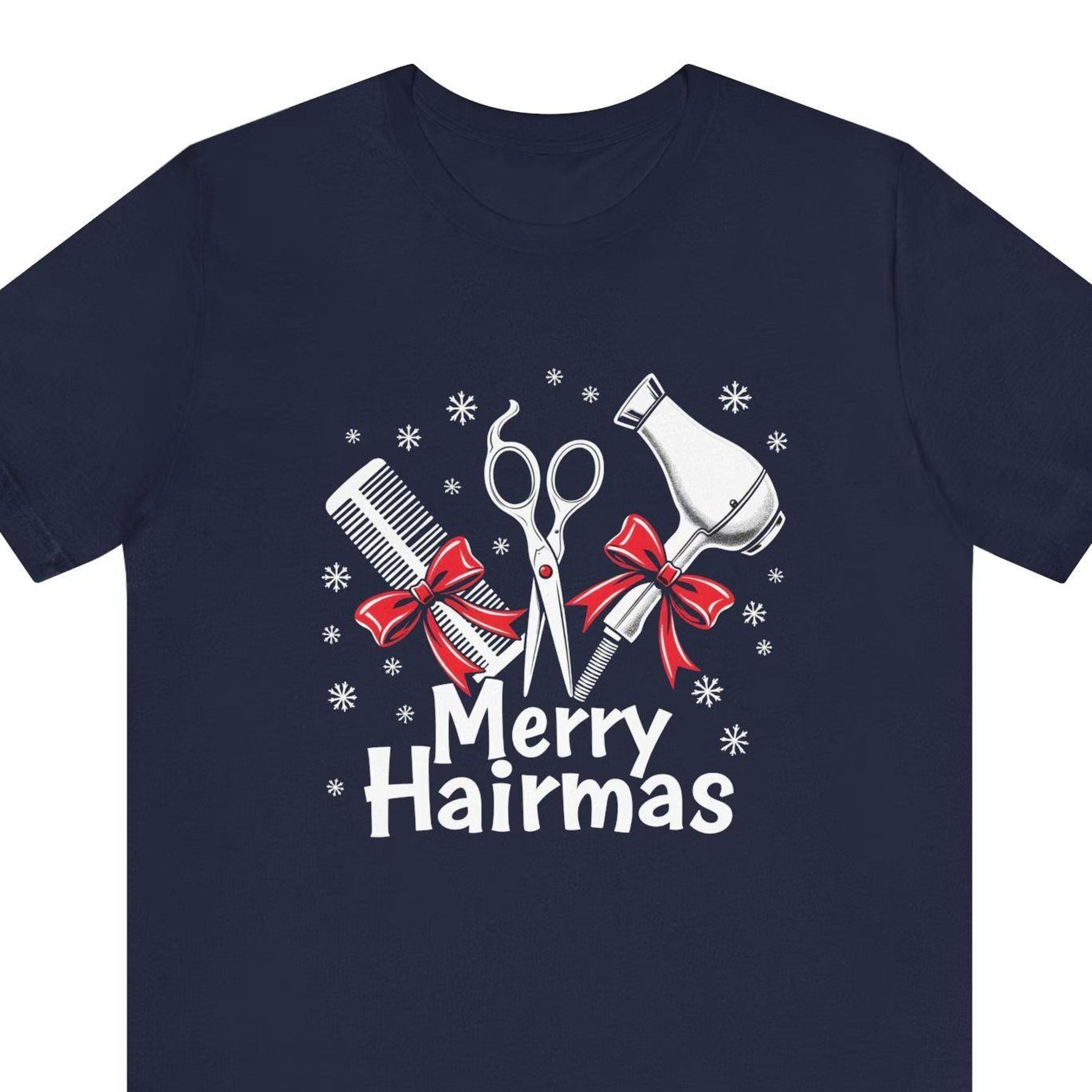 funny christmas shirt for hairstylists, merry hairmas shirt, christmas shirt for hairdresser, stylist holiday gift