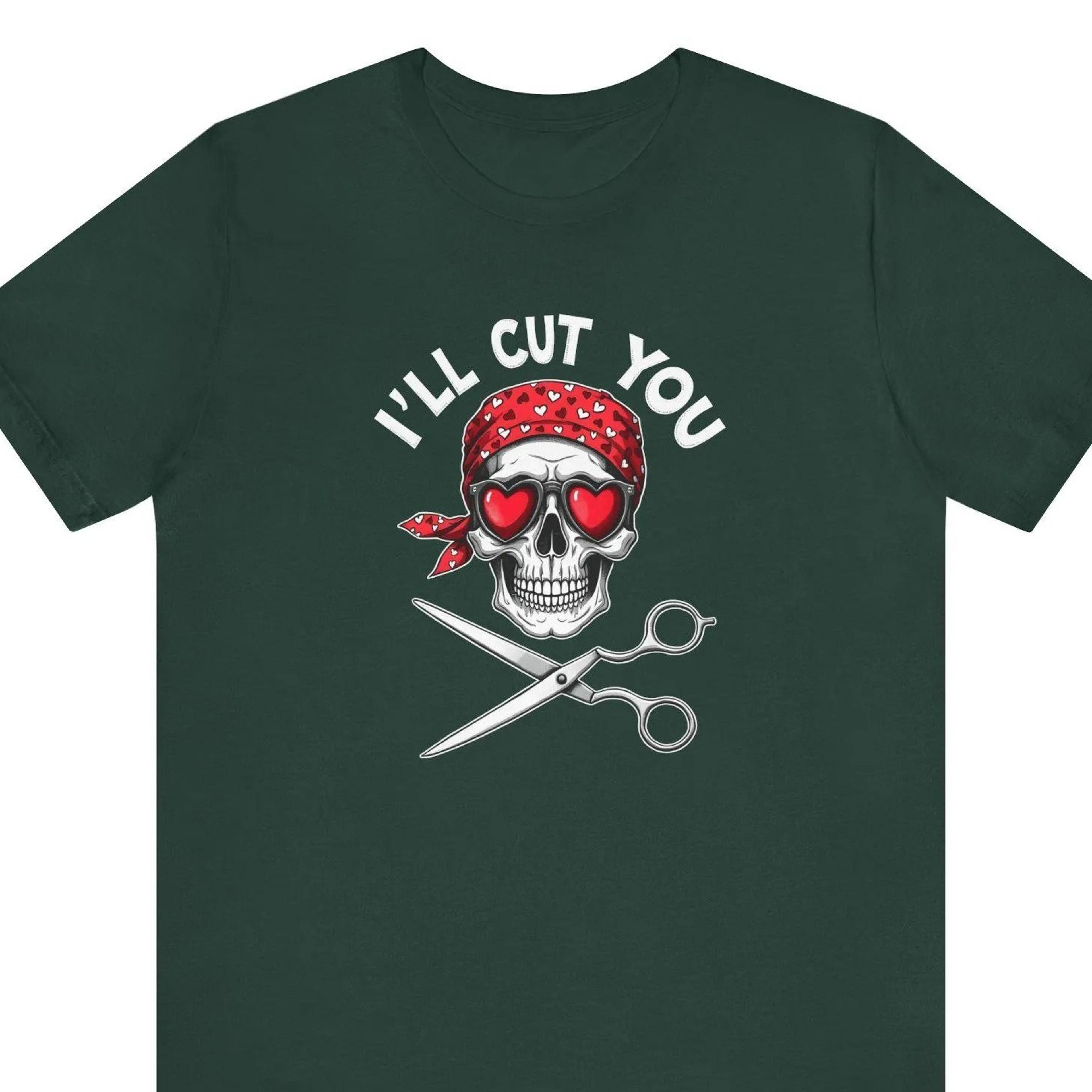 ill cut you shirt, funny hairdresser shirt, skull hairdresser tee, hair stylist shirt