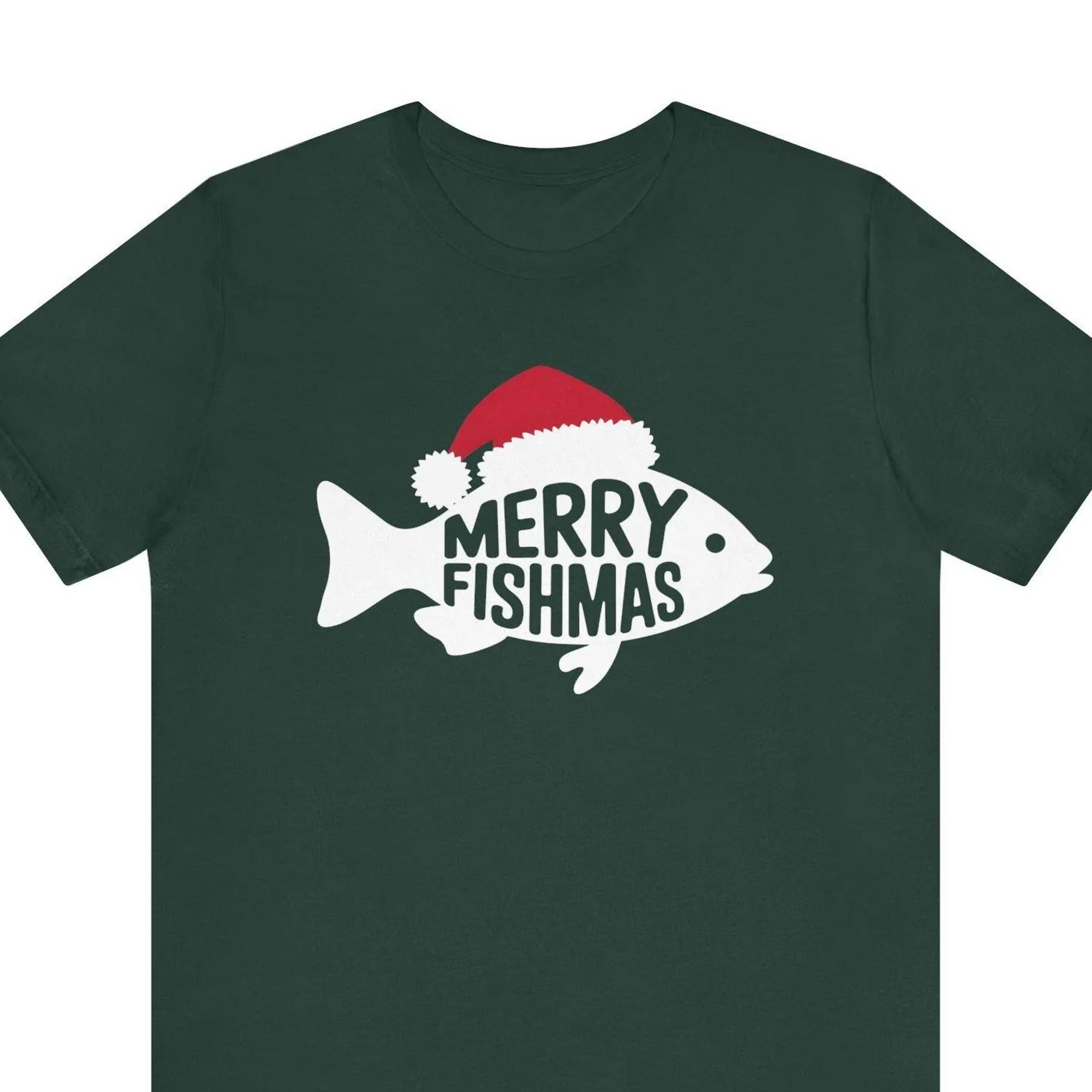 funny tshirt for dad, merry fishmas shirt, funny christmas tee for fish lovers, christmas gift for fishermen, christmas
