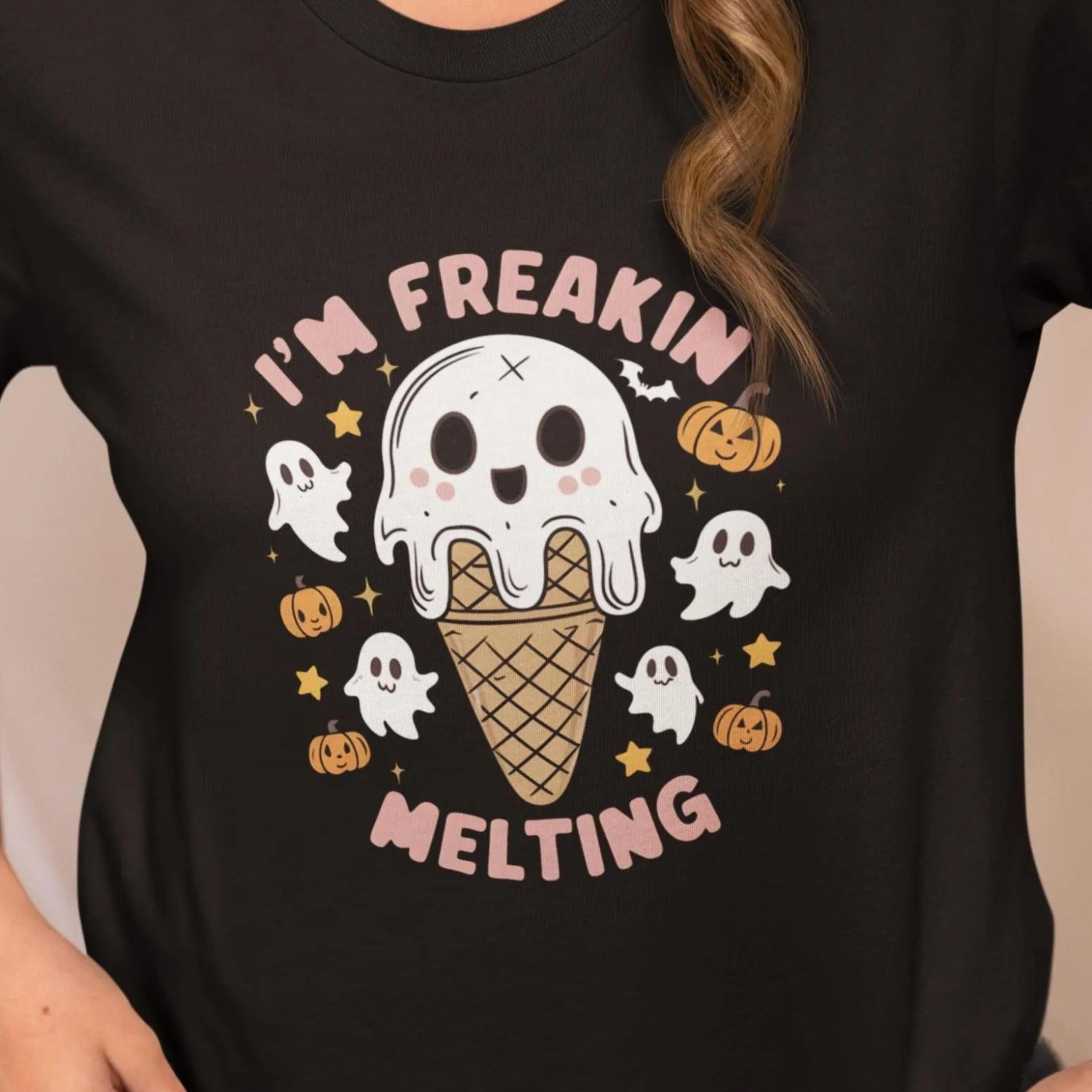 funny halloween shirt, i'm freakin melting shirt, cute ghost halloween gift