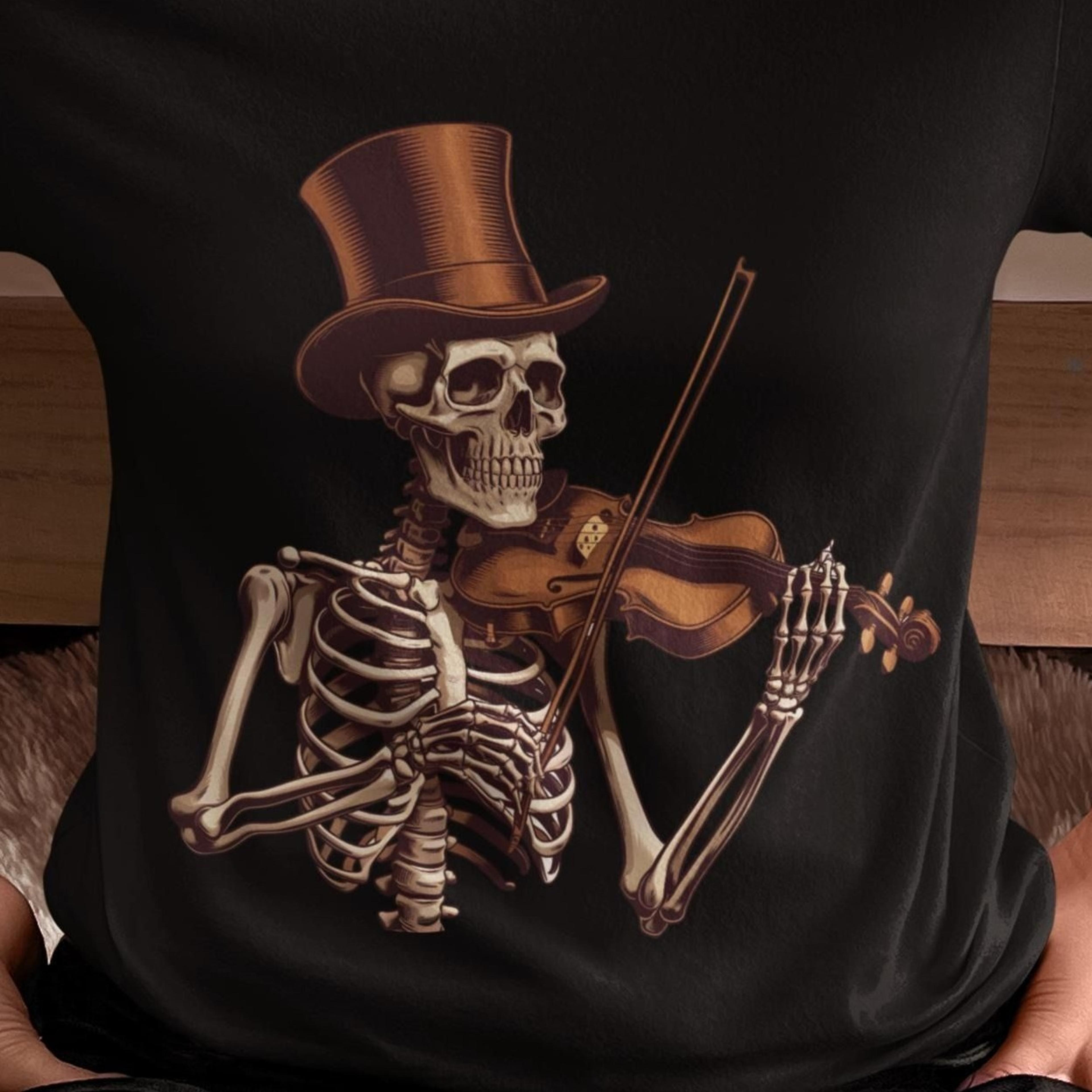 funny halloween shirt, spooky violinist tee, halloween music shirt, funny skeleton tshirt