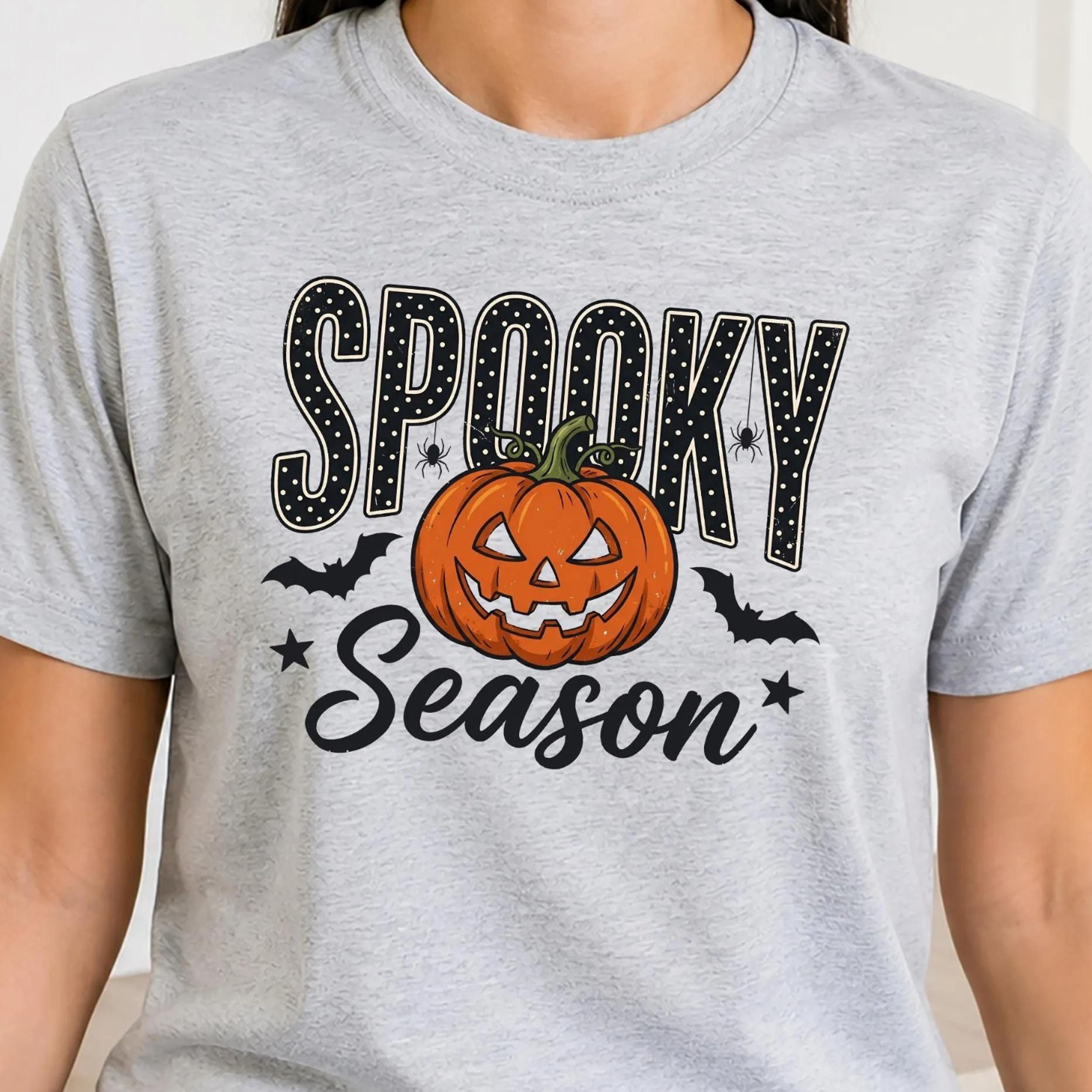 spooky season halloween shirt, cute pumpkin jack o lantern tee, retro fall halloween shirt, womens spooky vibes tee