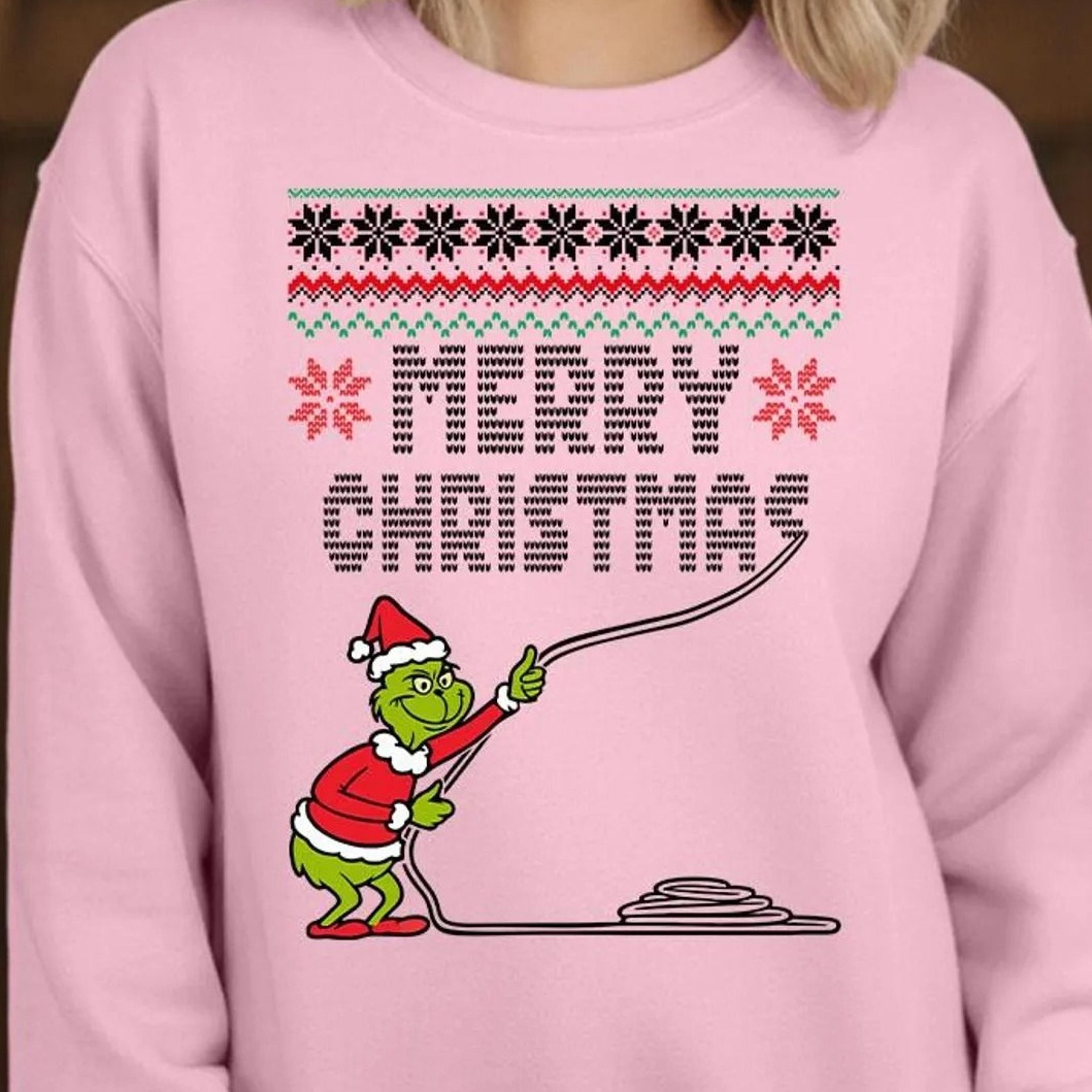 funny grinch ugly christmas sweater, ugly christmas jumper, the grinch who stole christmas sweatshirt, xmas party gift