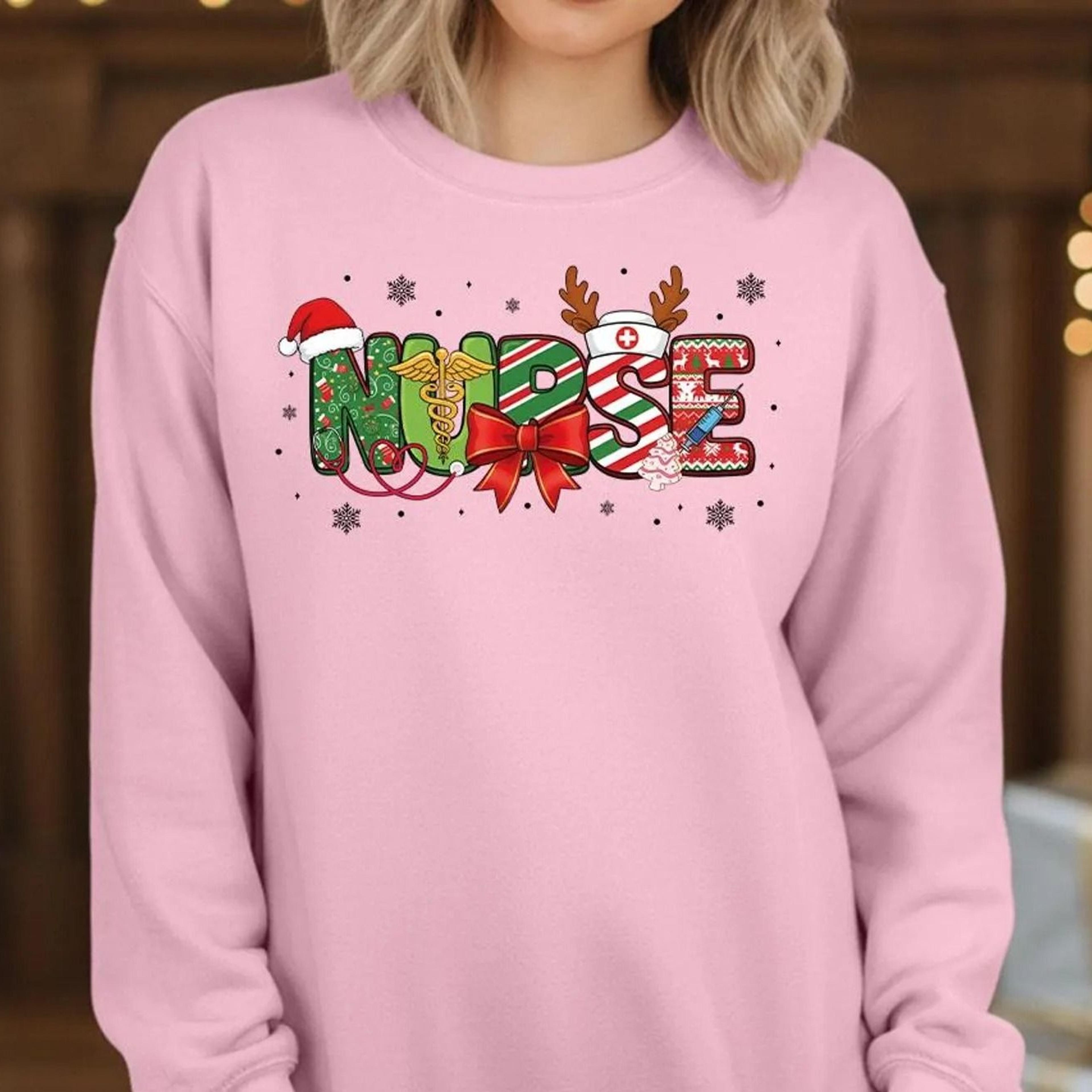 nurse life christmas jumper, stethoscope snowflake sweatshirt, cute holiday nurse sweater, school nurse xmas
