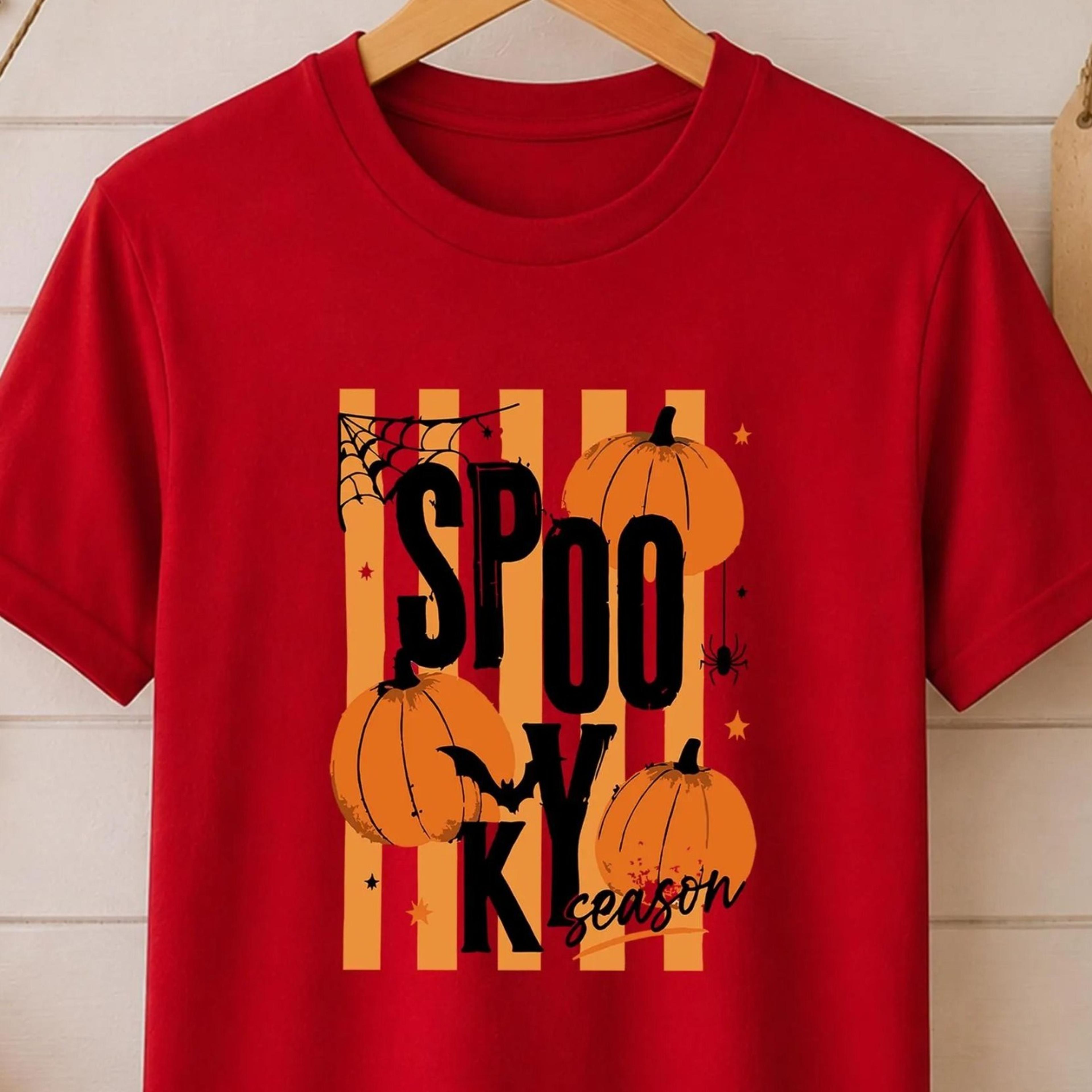 spooky season shirt, retro pumpkin halloween tee, spooky vibes fall shirt, cute halloween pumpkin tee