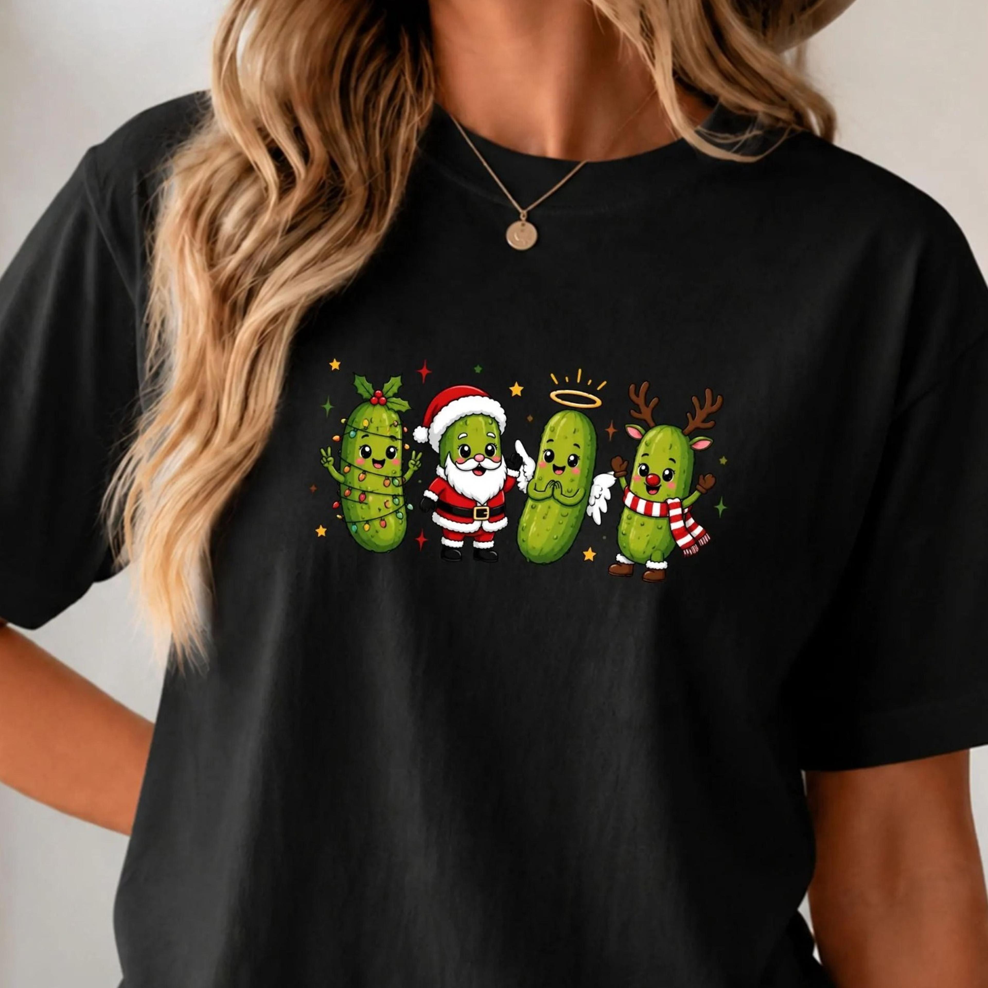 funny christmas pickle t shirt, comfort colors holiday tee, retro pickle graphic t shirt