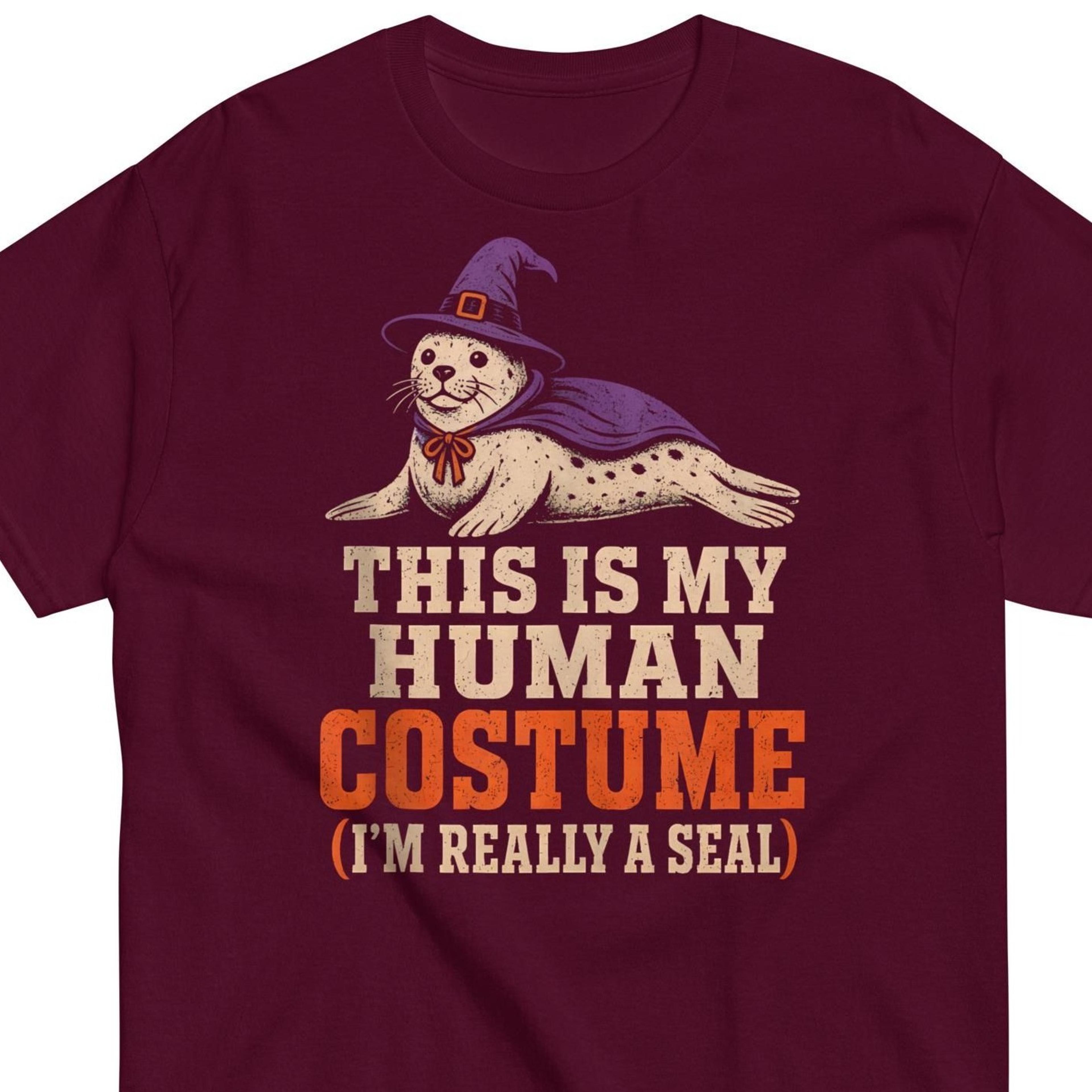 this is my human costume seal shirt funny witch seal halloween tee animal costume t-shirt halloween gift