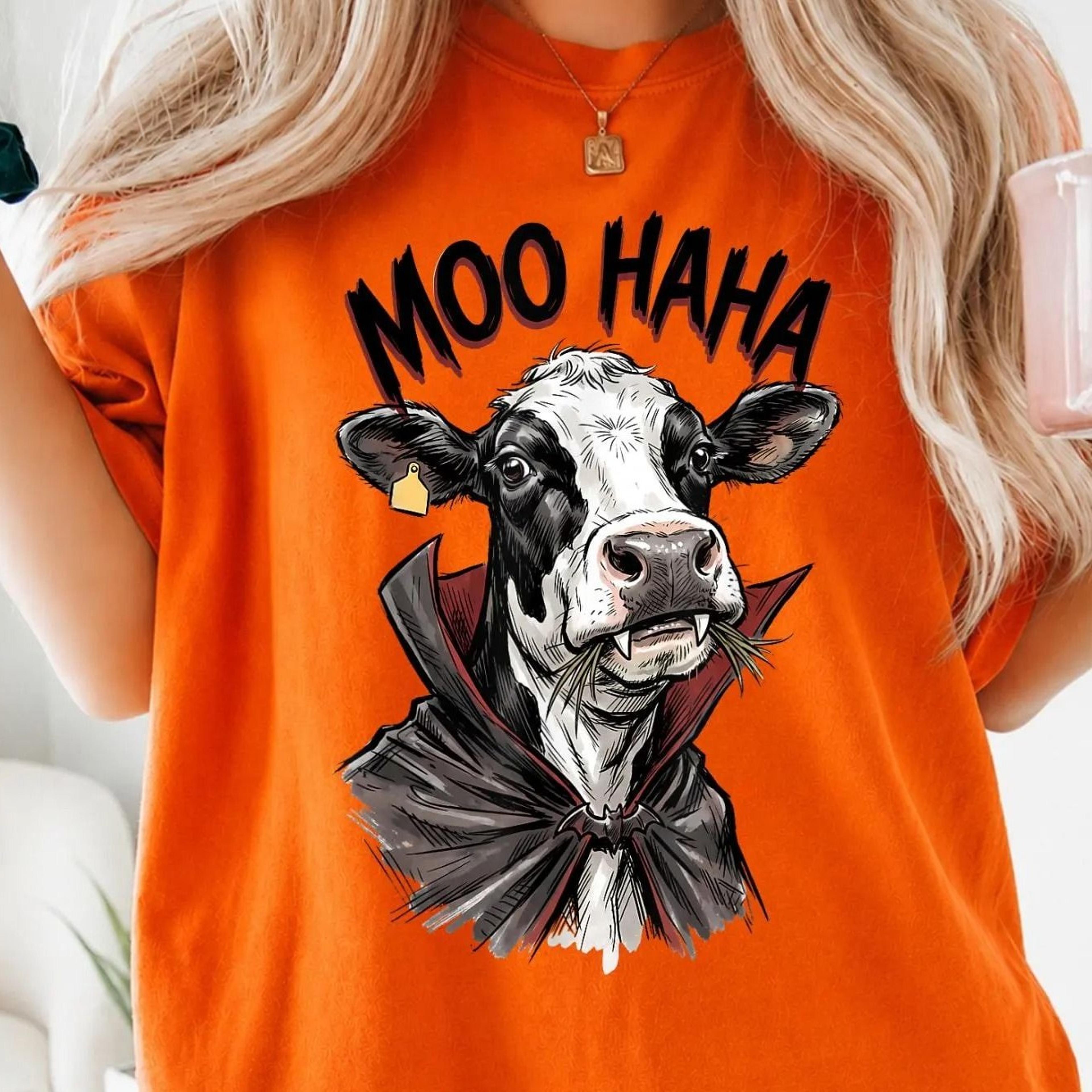 moo haha shirt, funny vampire cow shirt, halloween cow costume tee, farm animal halloween shirt, funny halloween