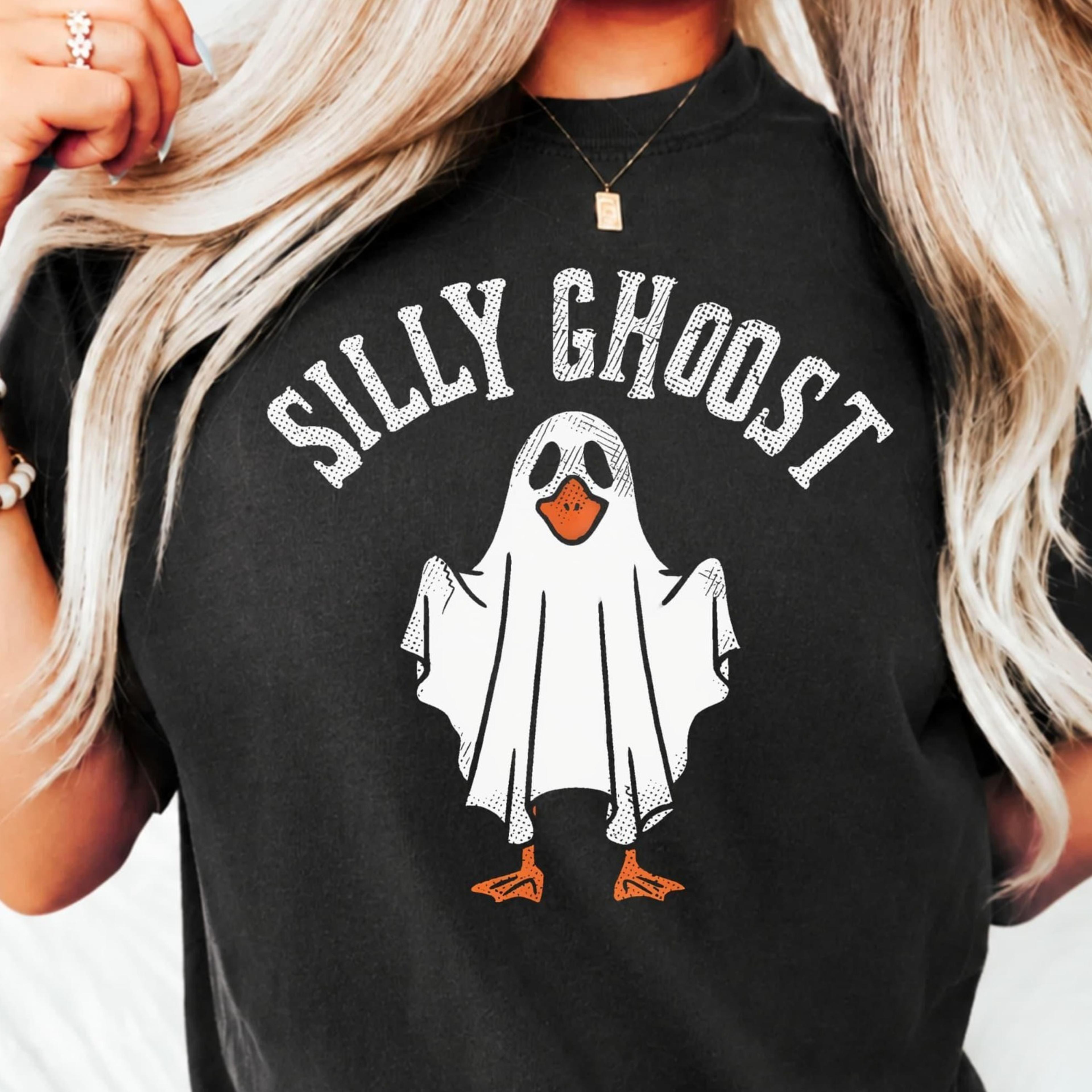 silly ghost goose shirt, funny halloween goose tee, cute ghost costume shirt, spooky season halloween shirt, halloween