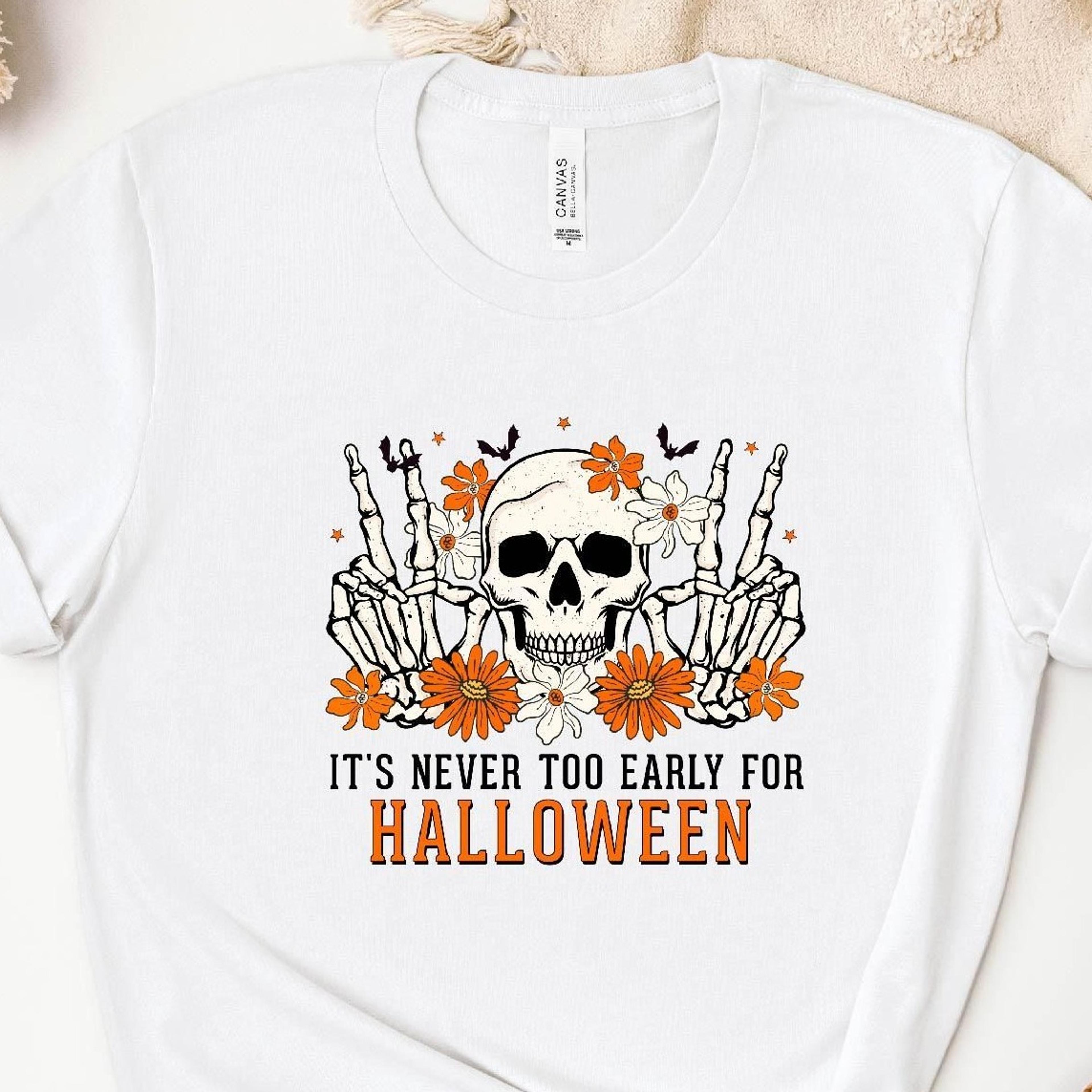 skull halloween t- shirt goth graphic tee