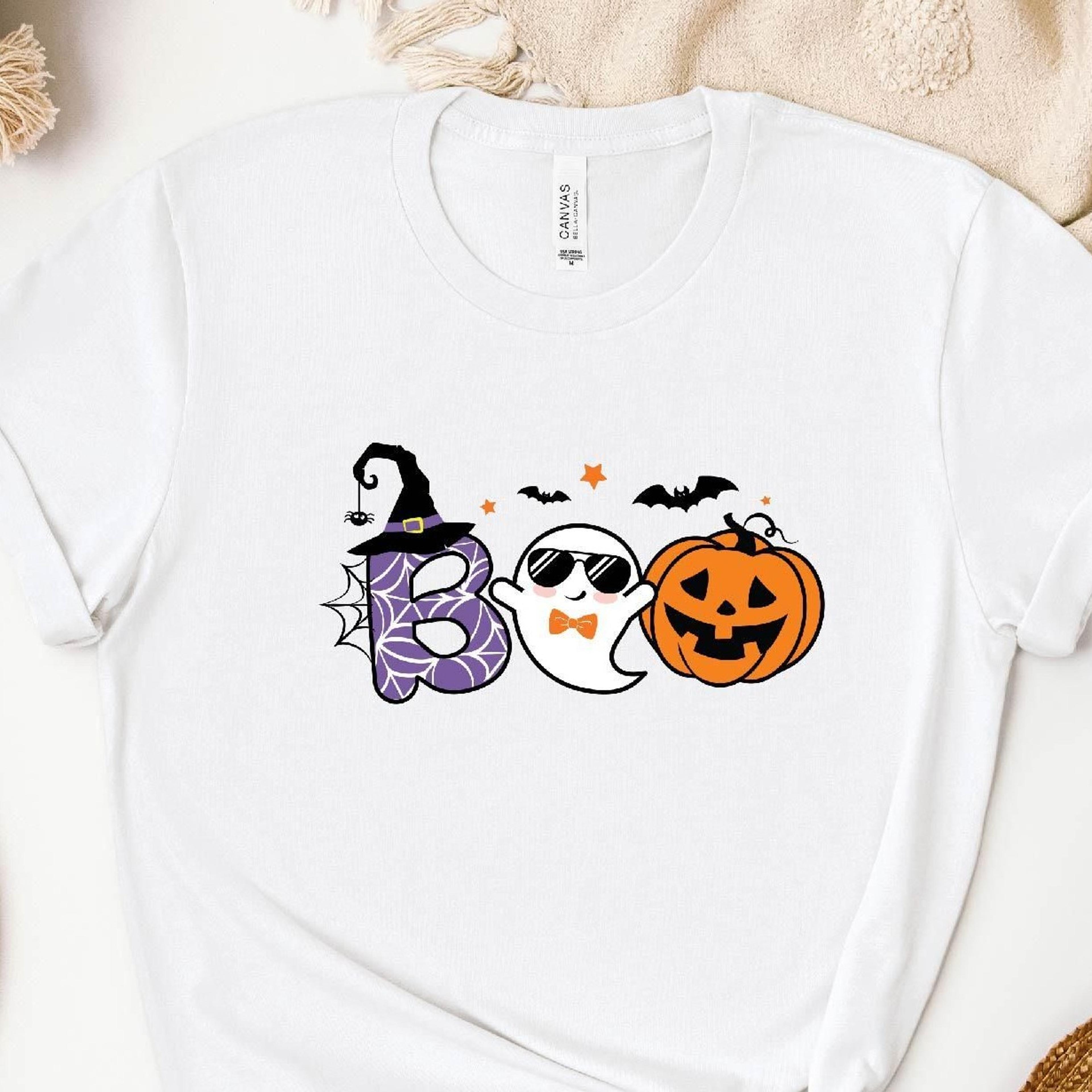 cute ghost halloween t-shirt hey boo t-shirt