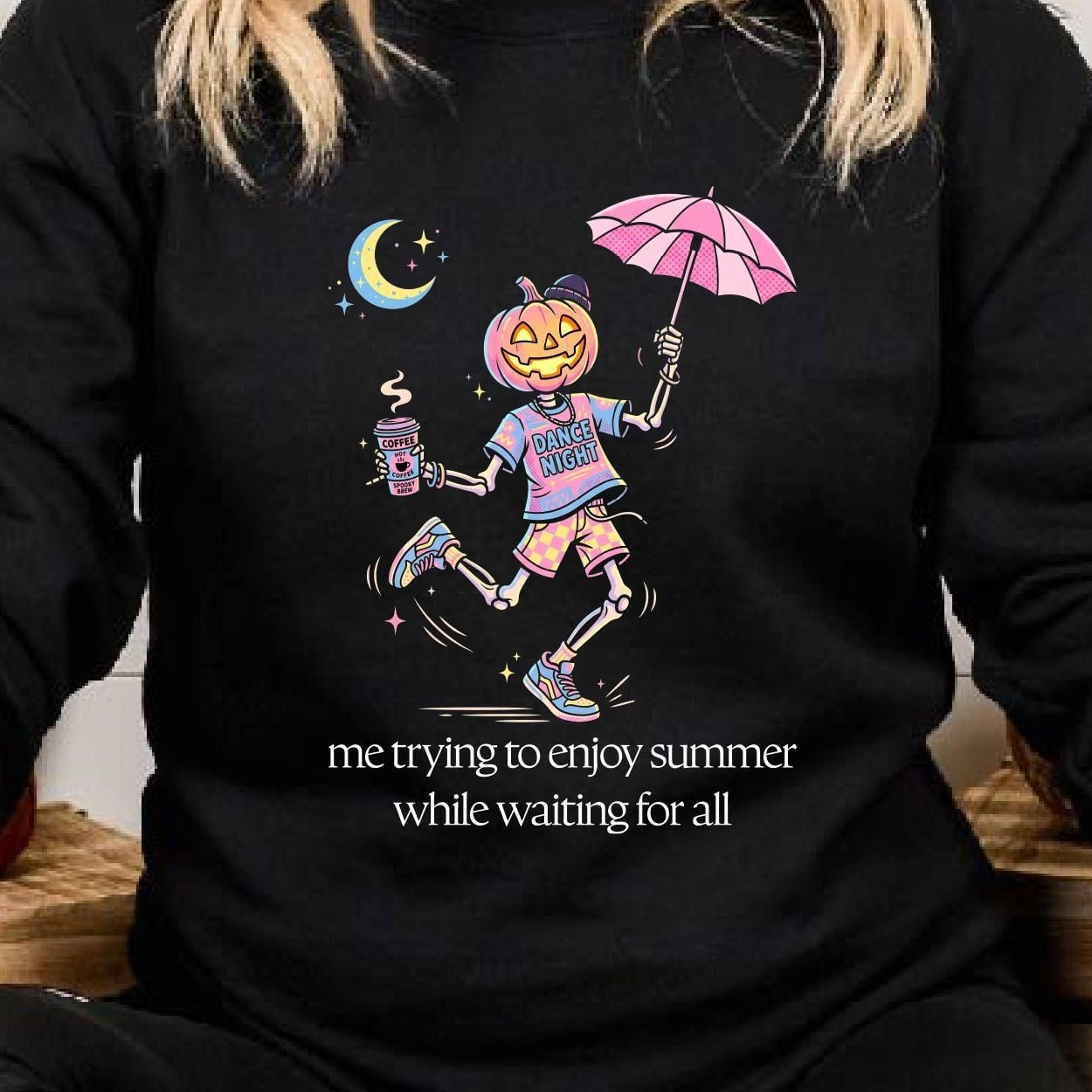 funny halloween skeleton sweatshirt, spooky season, pumpkin head, autumn lover gift