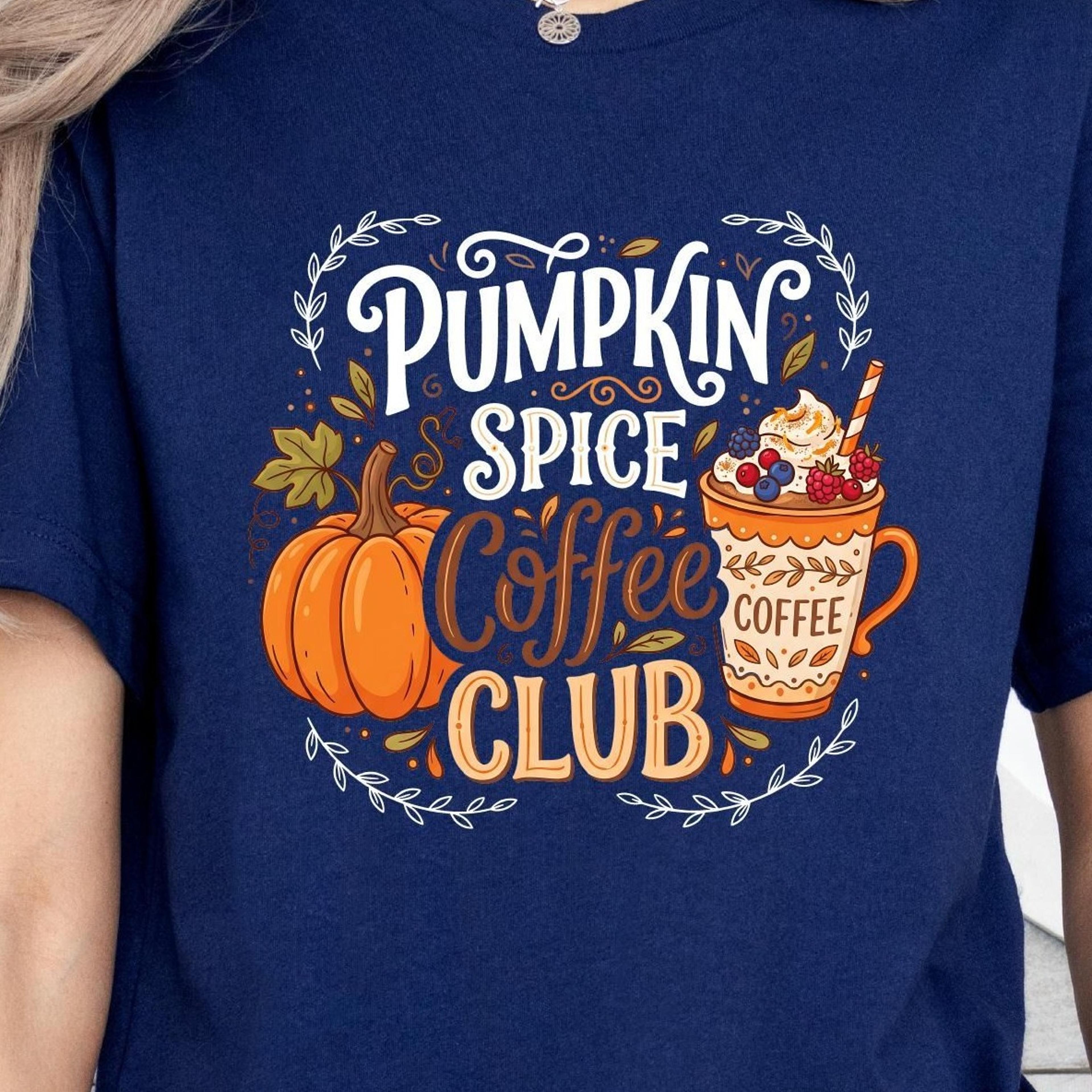 pumpkin spice coffee club shirt, fall coffee lover, autumn pumpkin, cozy coffee club, thanksgiving tee