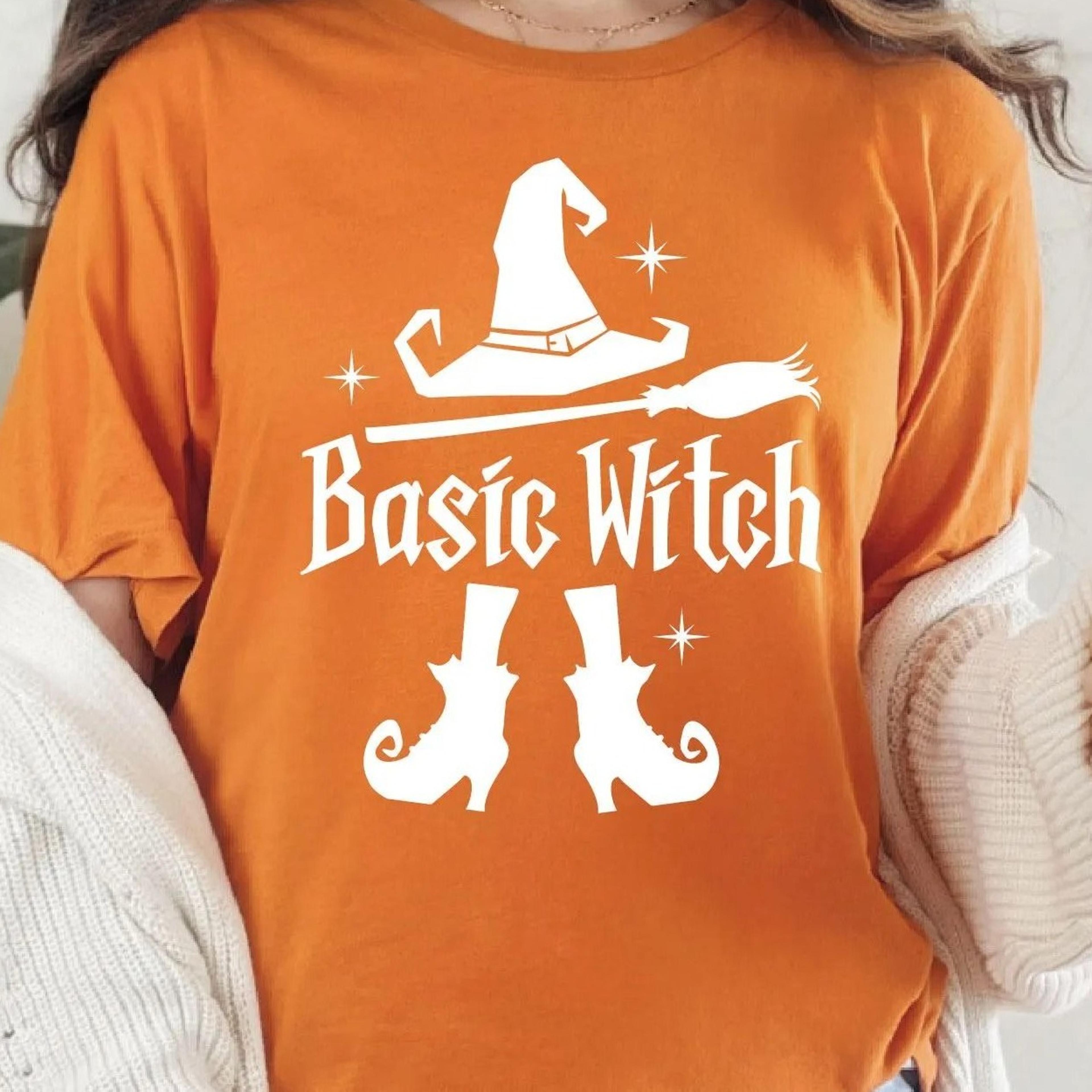 basic witch halloween shirt, funny witch tee, witch hat and broom shirt, spooky season, halloween witch
