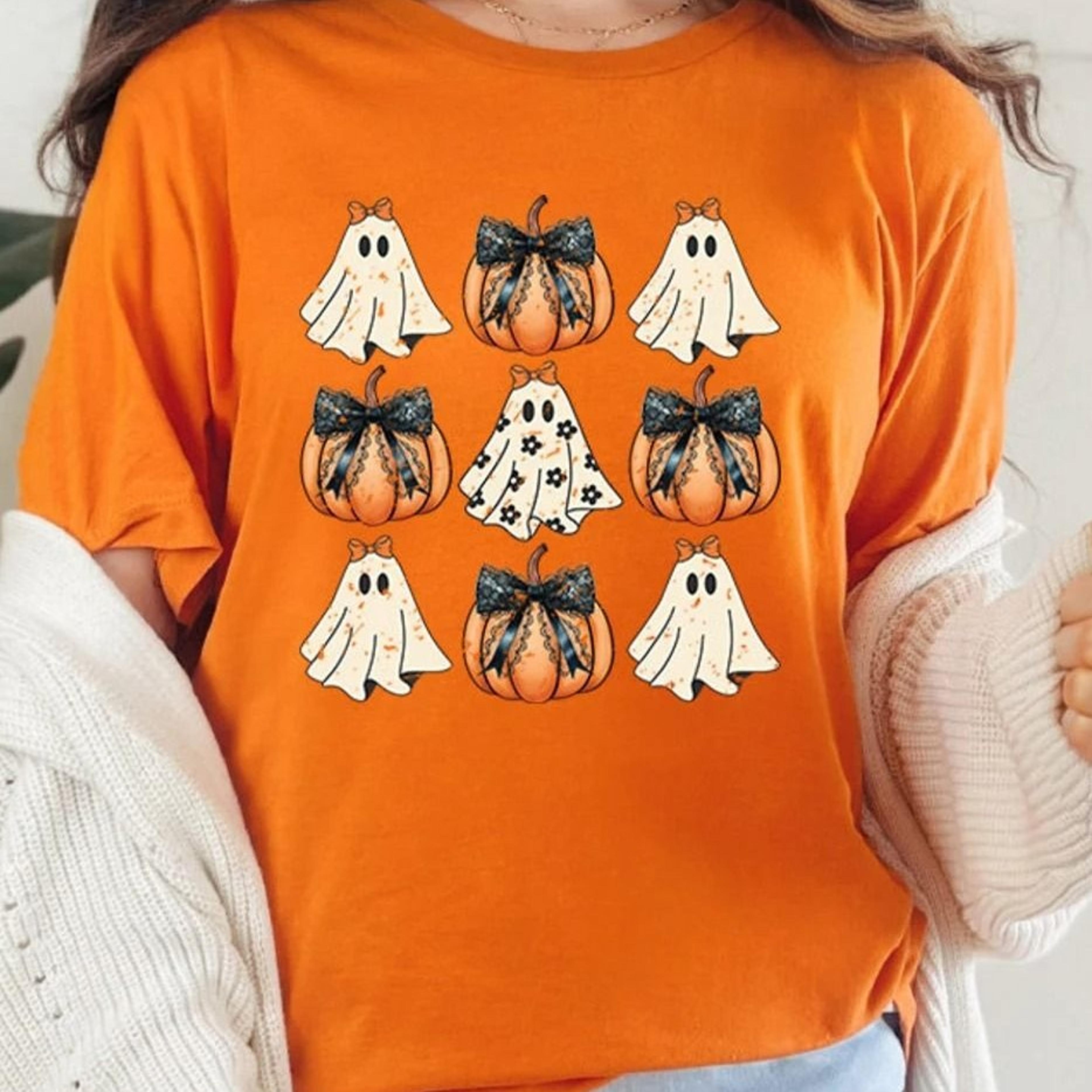 coquette ghost & pumpkin halloween shirt spooky season tee