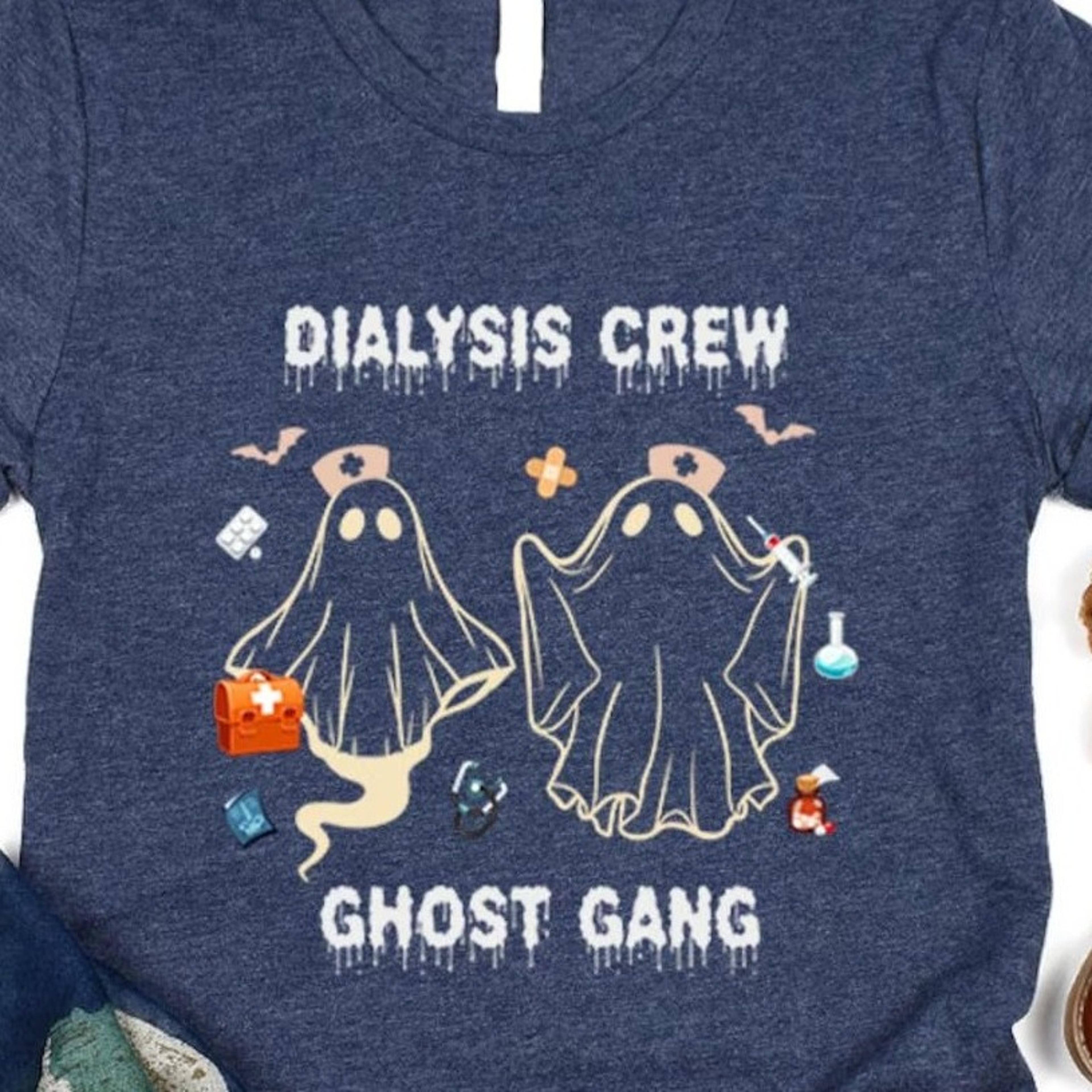 dialysis nurse ghost gang halloween t-shirt, spooky season