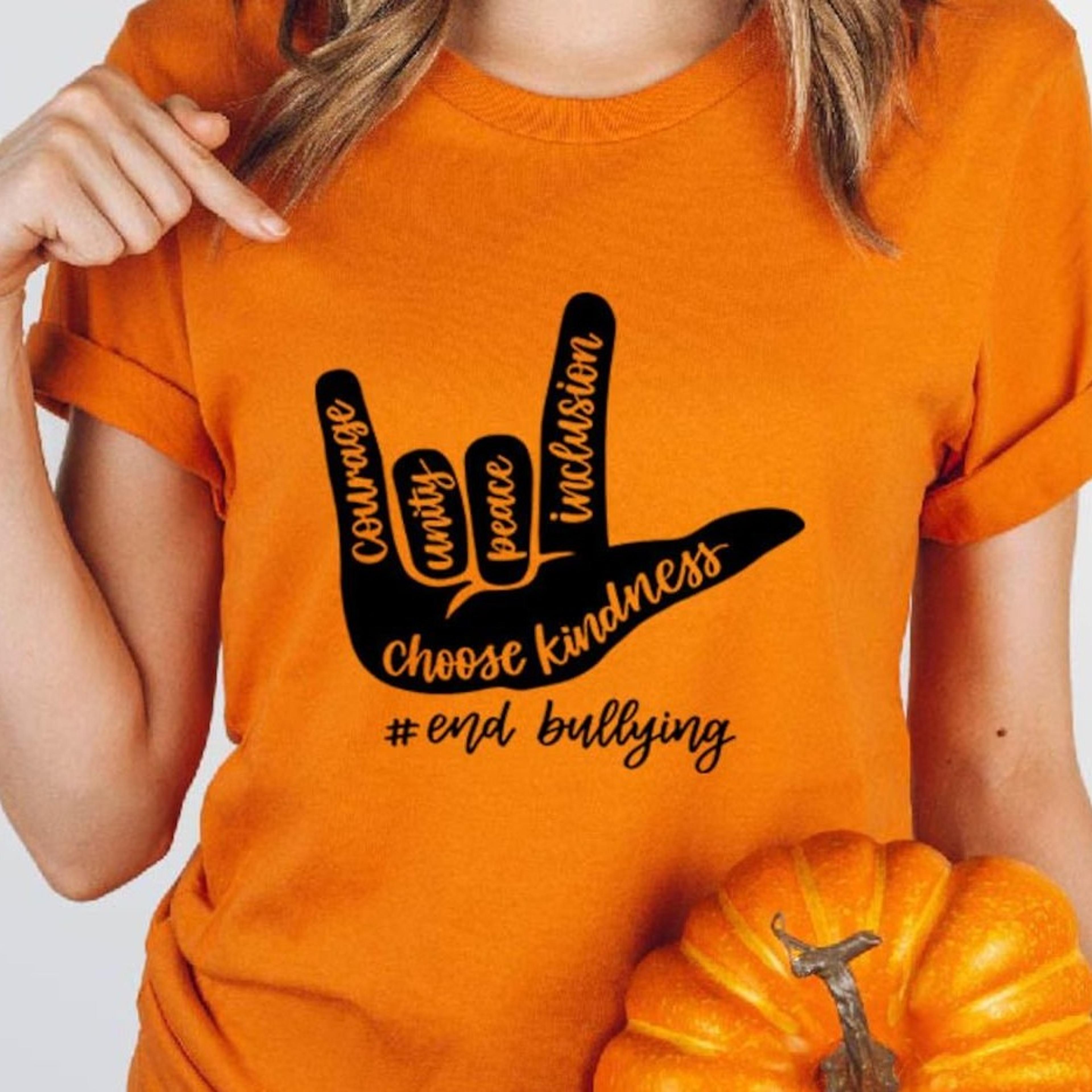 anti bullying shirt love hand sign, choose kindness tee