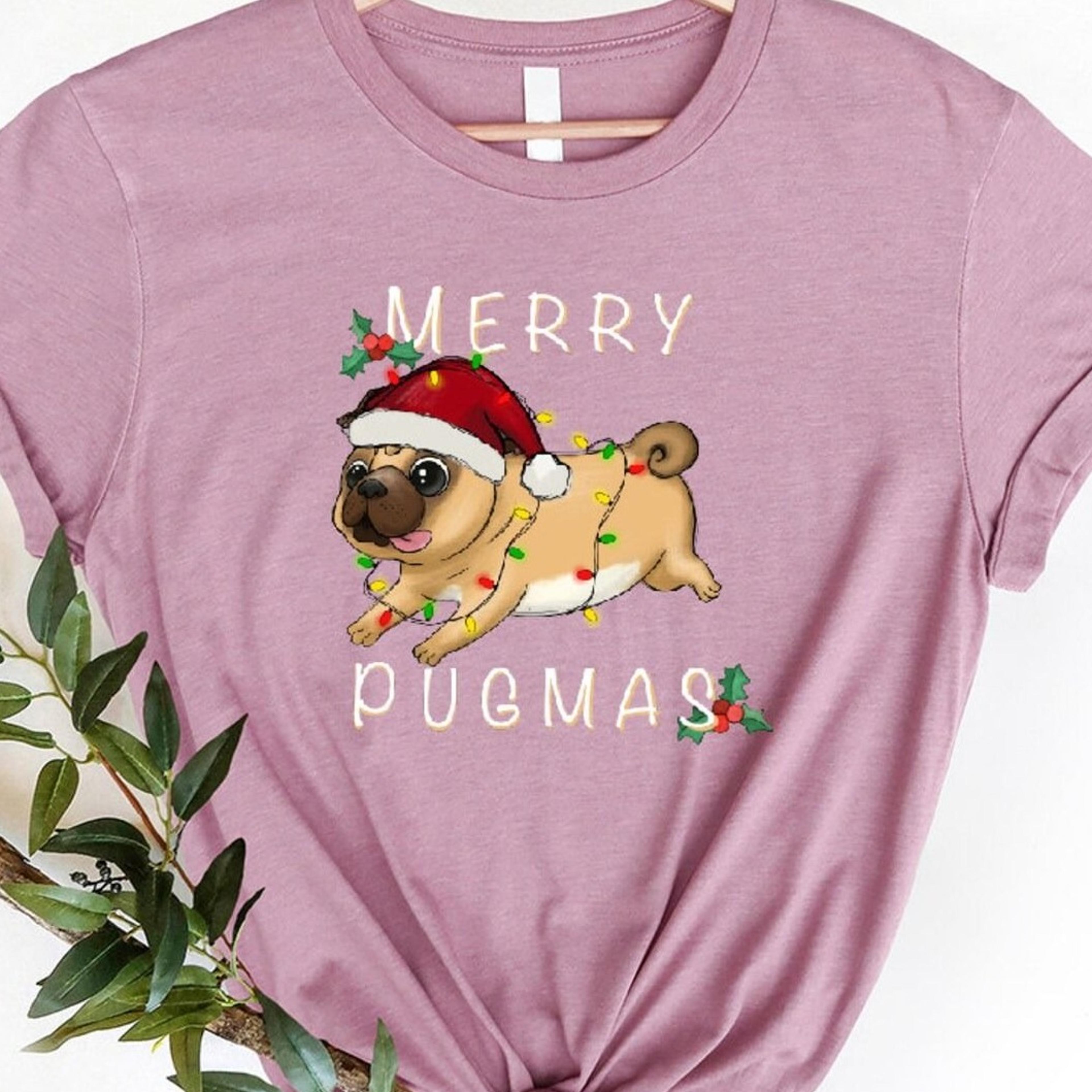 merry pugmas shirt, santa pug christmas tee