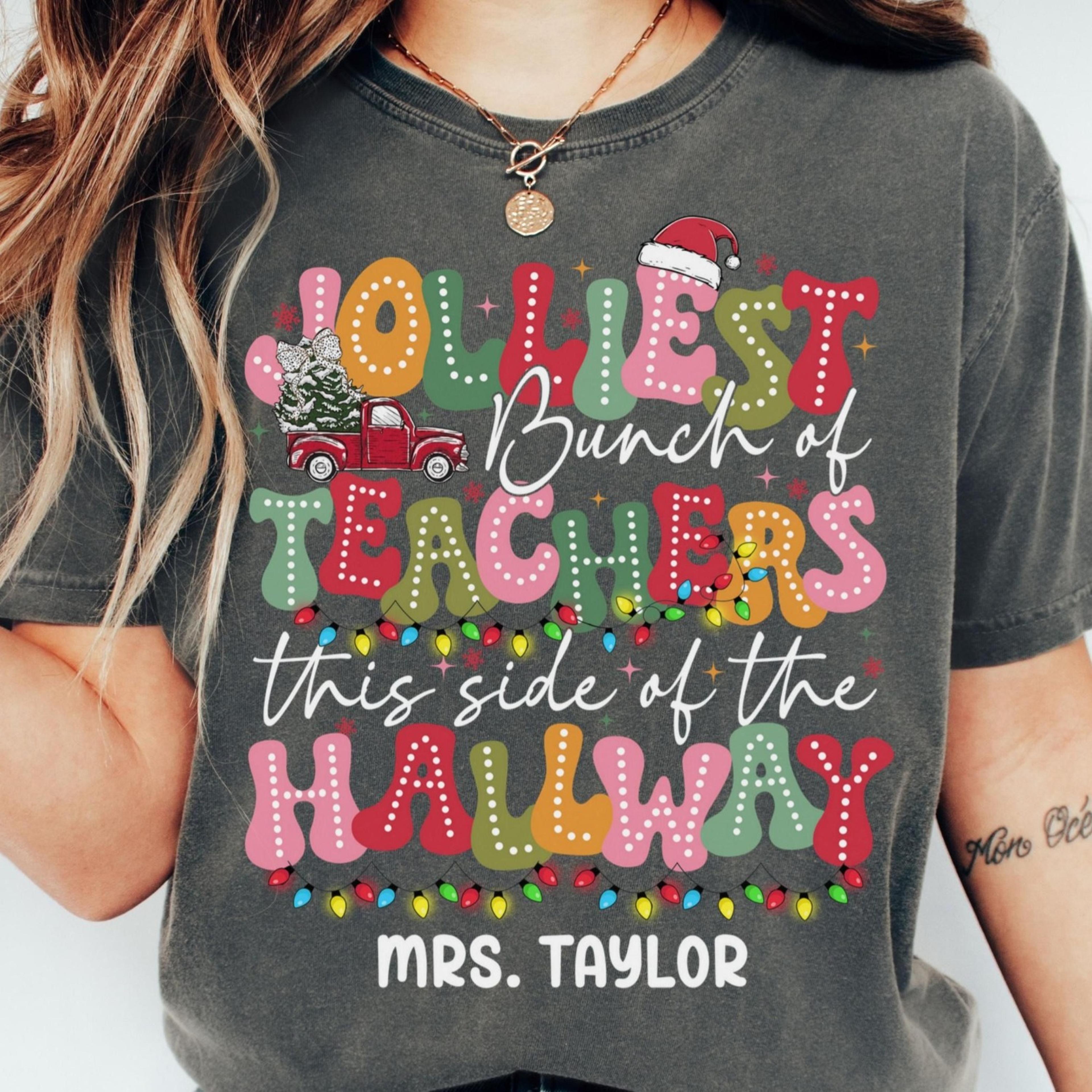 christmas teacher group shirt vacation jolliest bunch of teachers preschool tshirt matching kindergarten