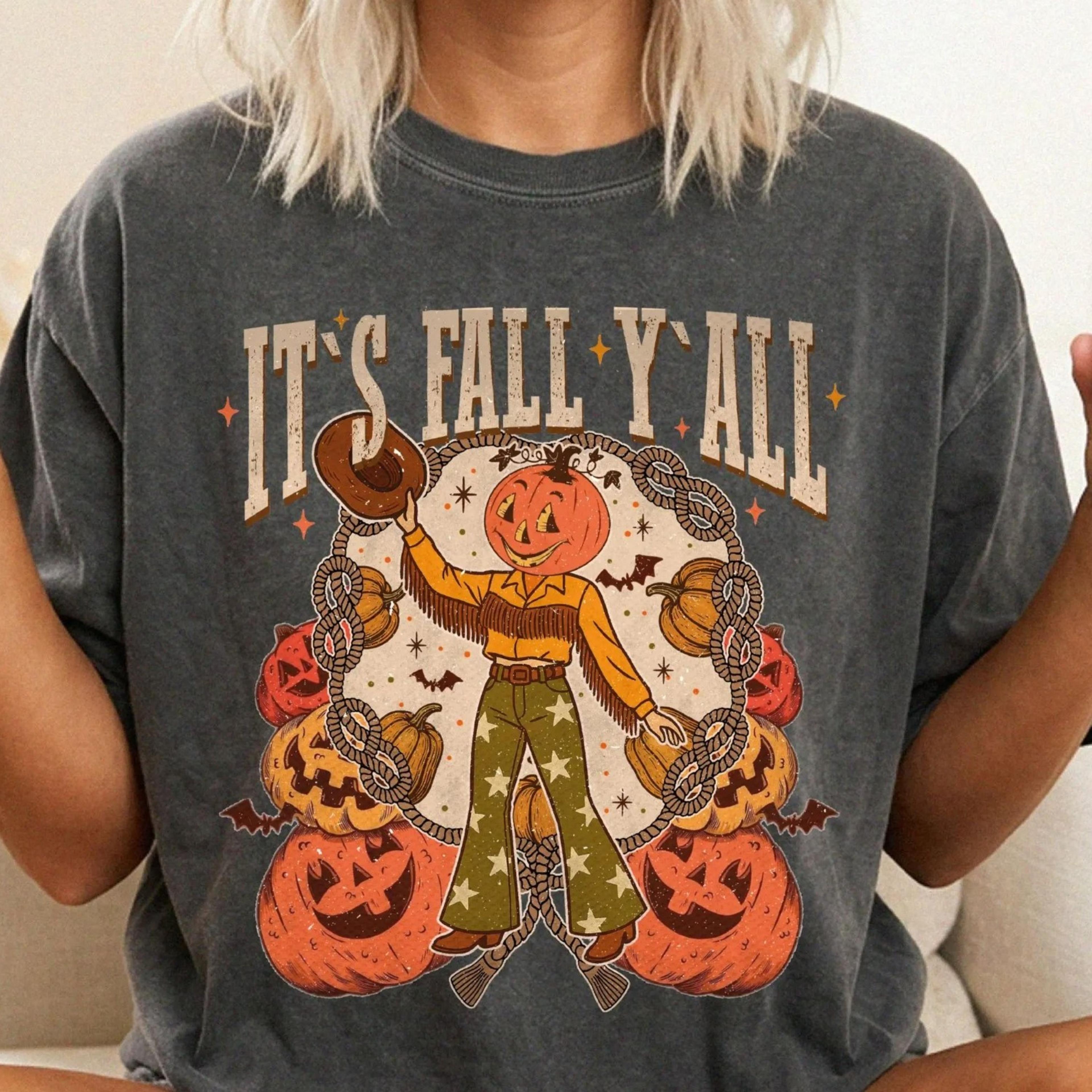 it's fall y'all pumpkins t-shirt, halloween pumpkin shirt, fall shirt, fall pumpkin tee, retro autumn shirt, fall girl