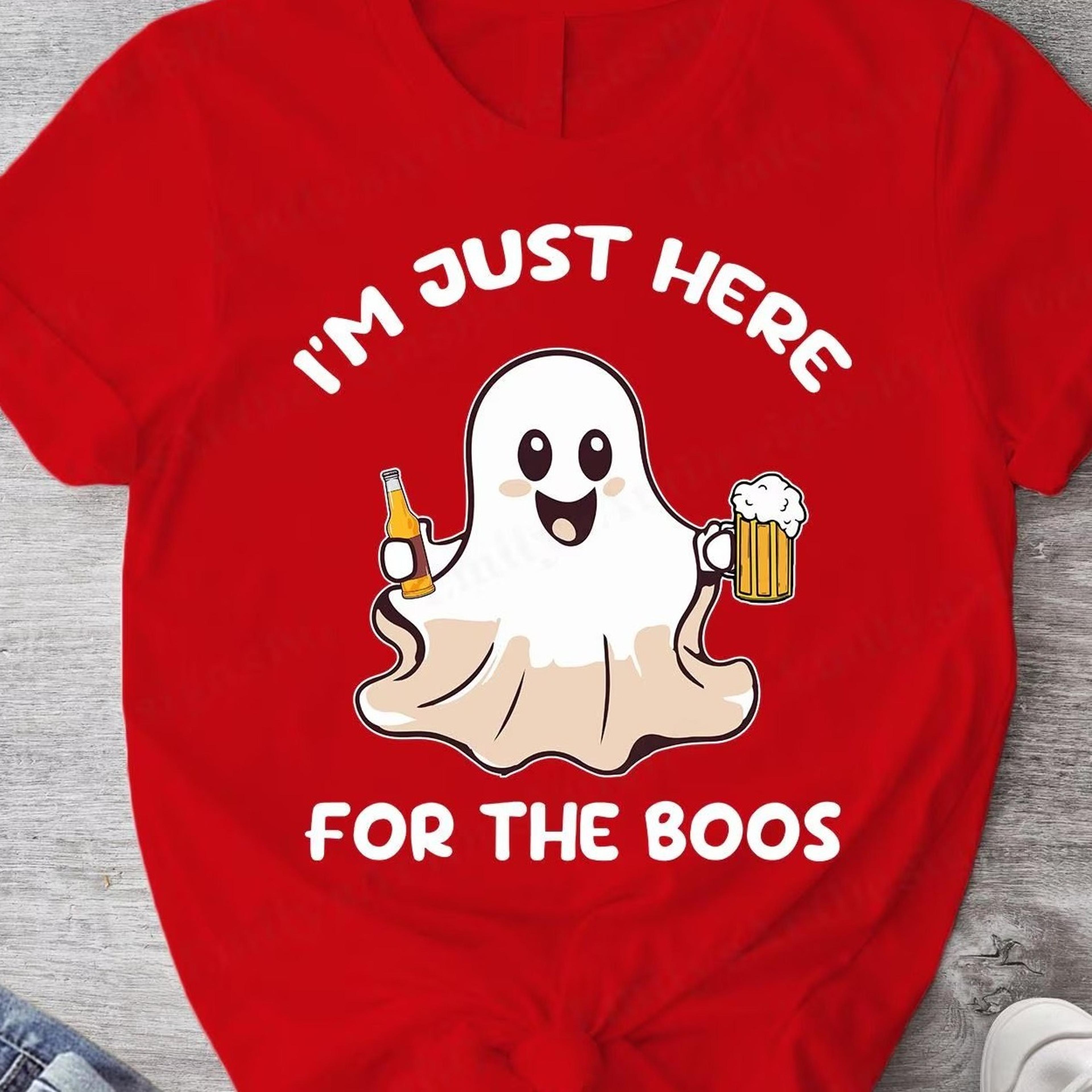 funny halloween t-shirt i'm just here for the boo's - spooky season cotton tee