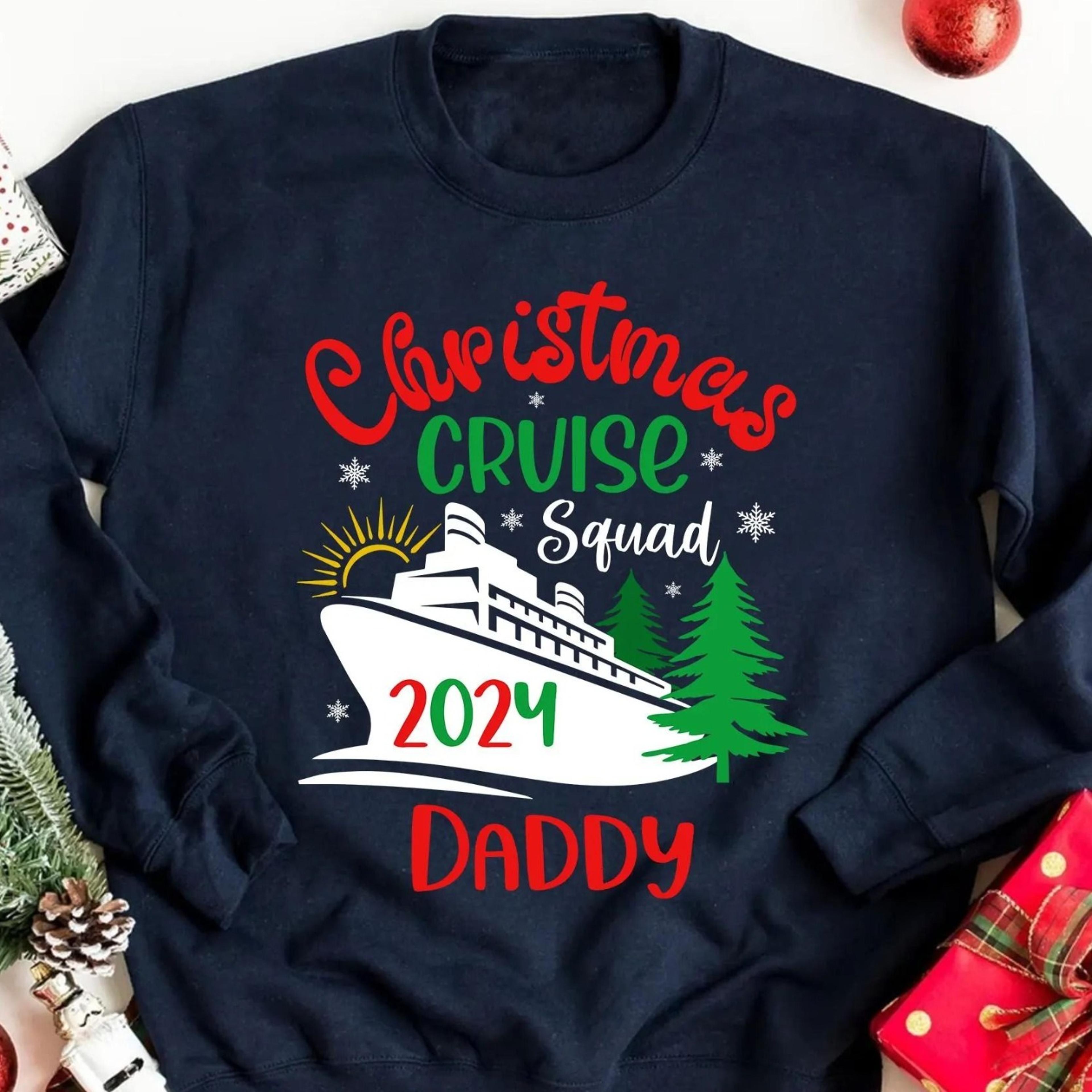 christmas cruise squad 2024 custom text shirt, family christmas cruising tshirt, christmas matching family tshirts