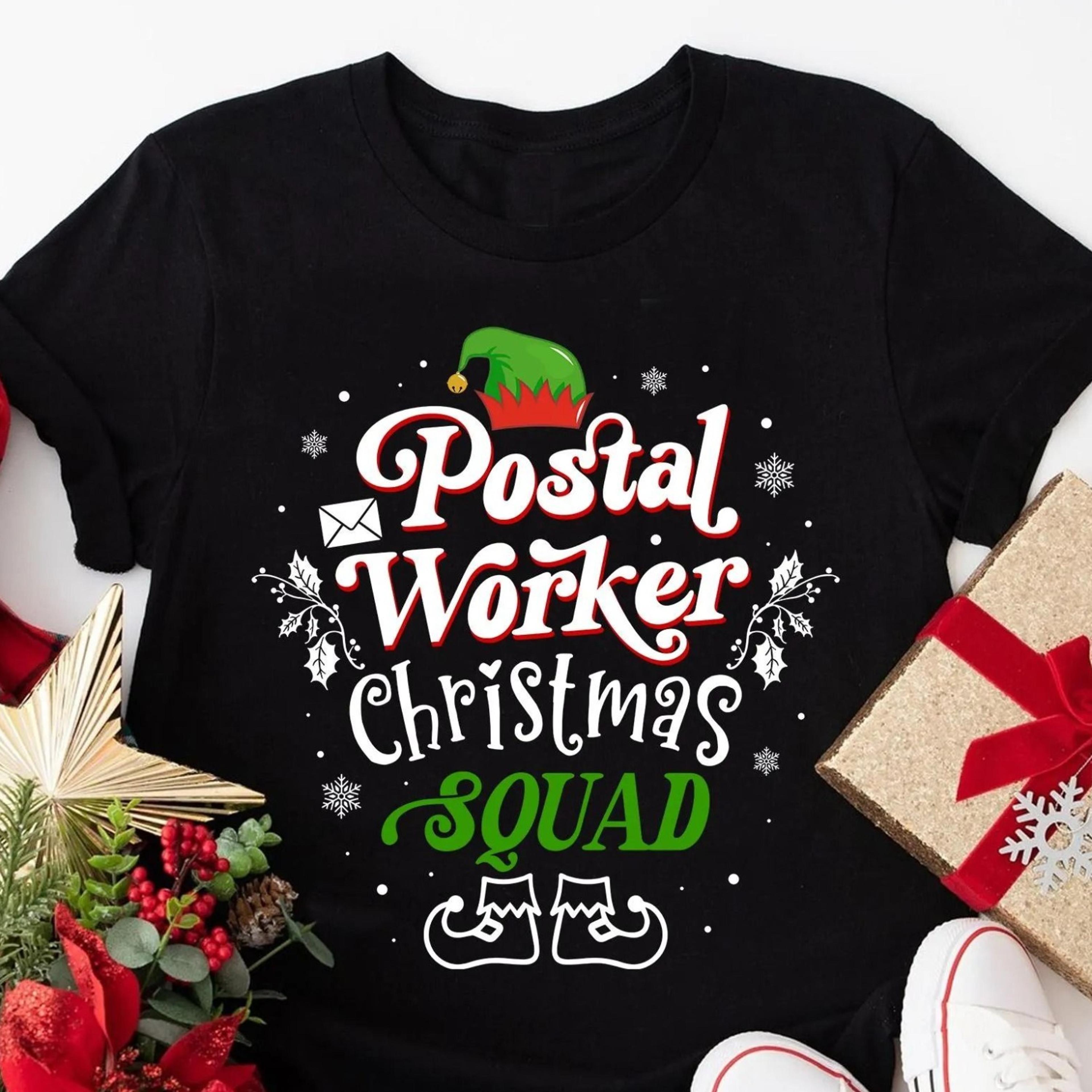 postal worker christmas squad shirt, postal carrier gift, christmas mail lady t-shirt, mail carrier tee