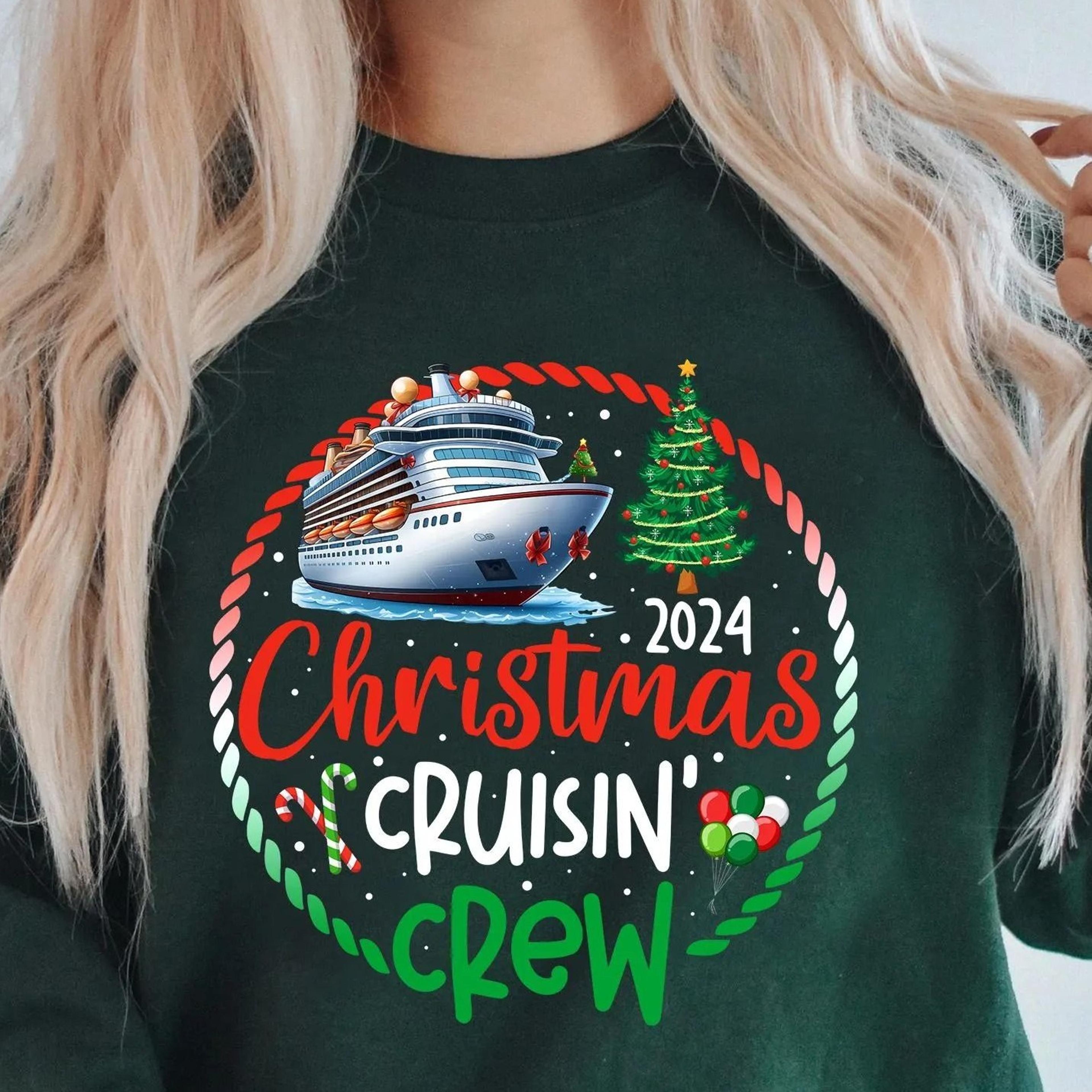 2024 christmas cruisin crew tshirt, christmas cruise shirts, cruise lover tee, matching christmas shirts, christmas
