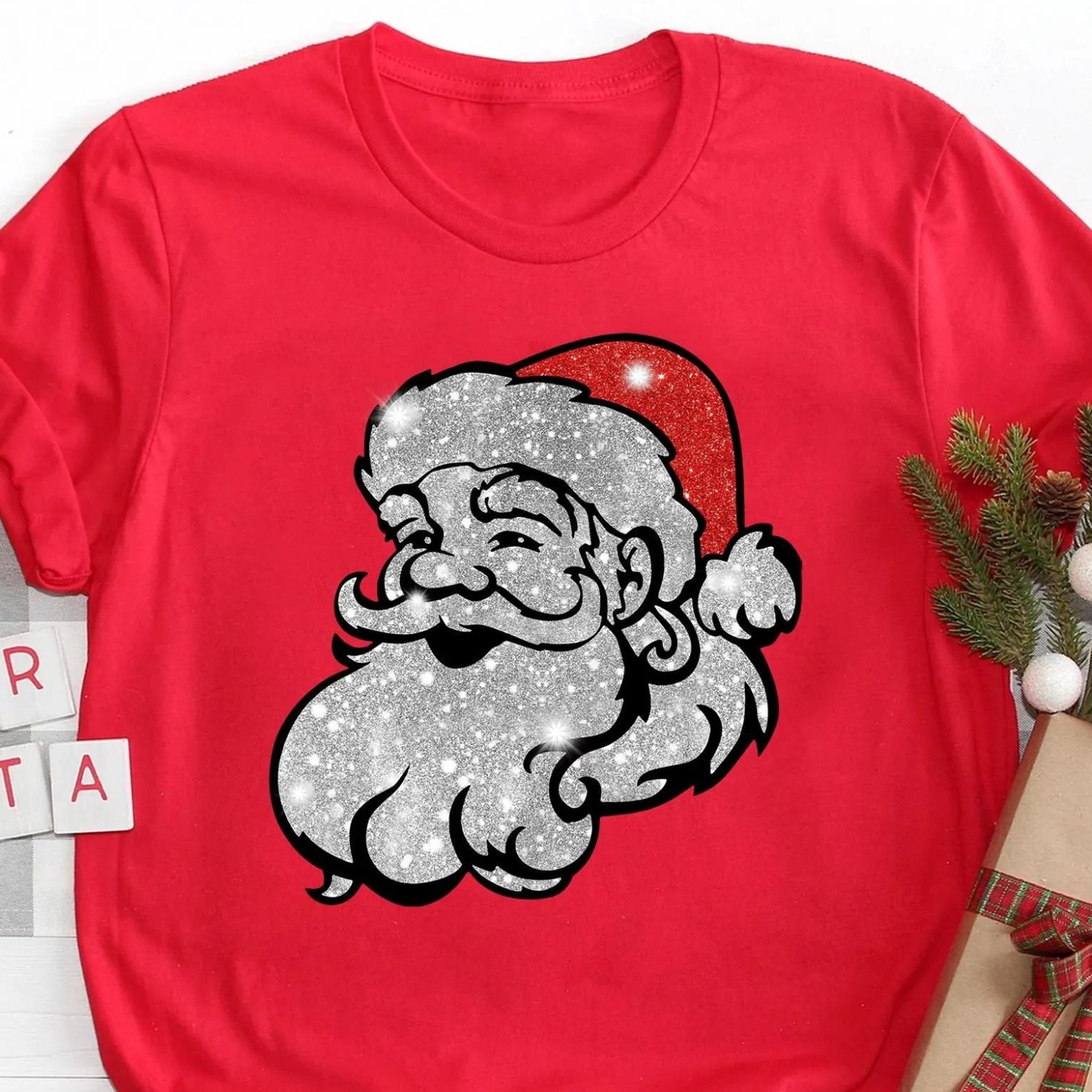 funny santa shirt, women men christmas santa shirts, christmas sweatshirt, cute santa t-shirt, christmas shirt, holiday