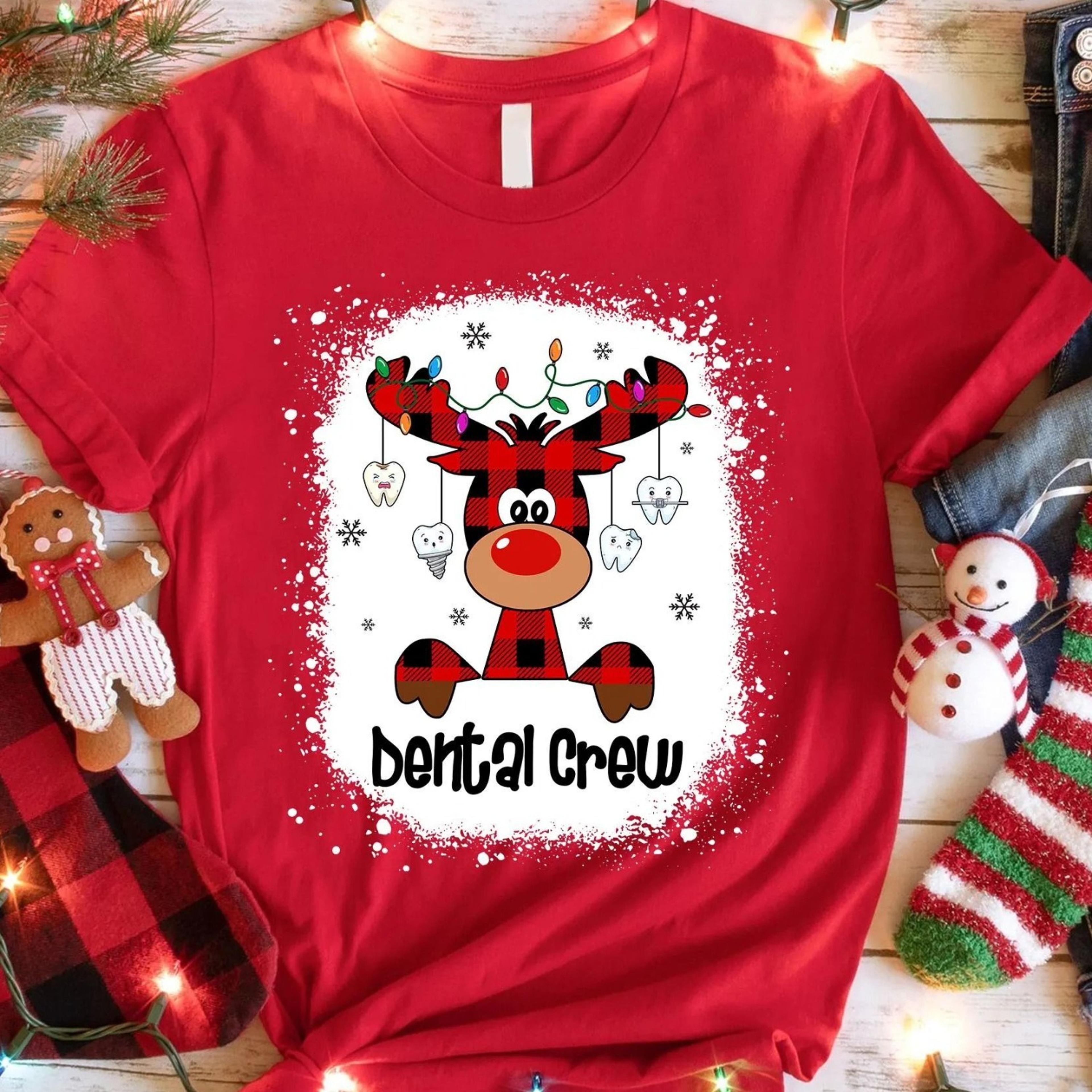 dental crew reindeer shirt, christmas shirt for dentist, dental assistant shirt, christmas dental hygienist tee