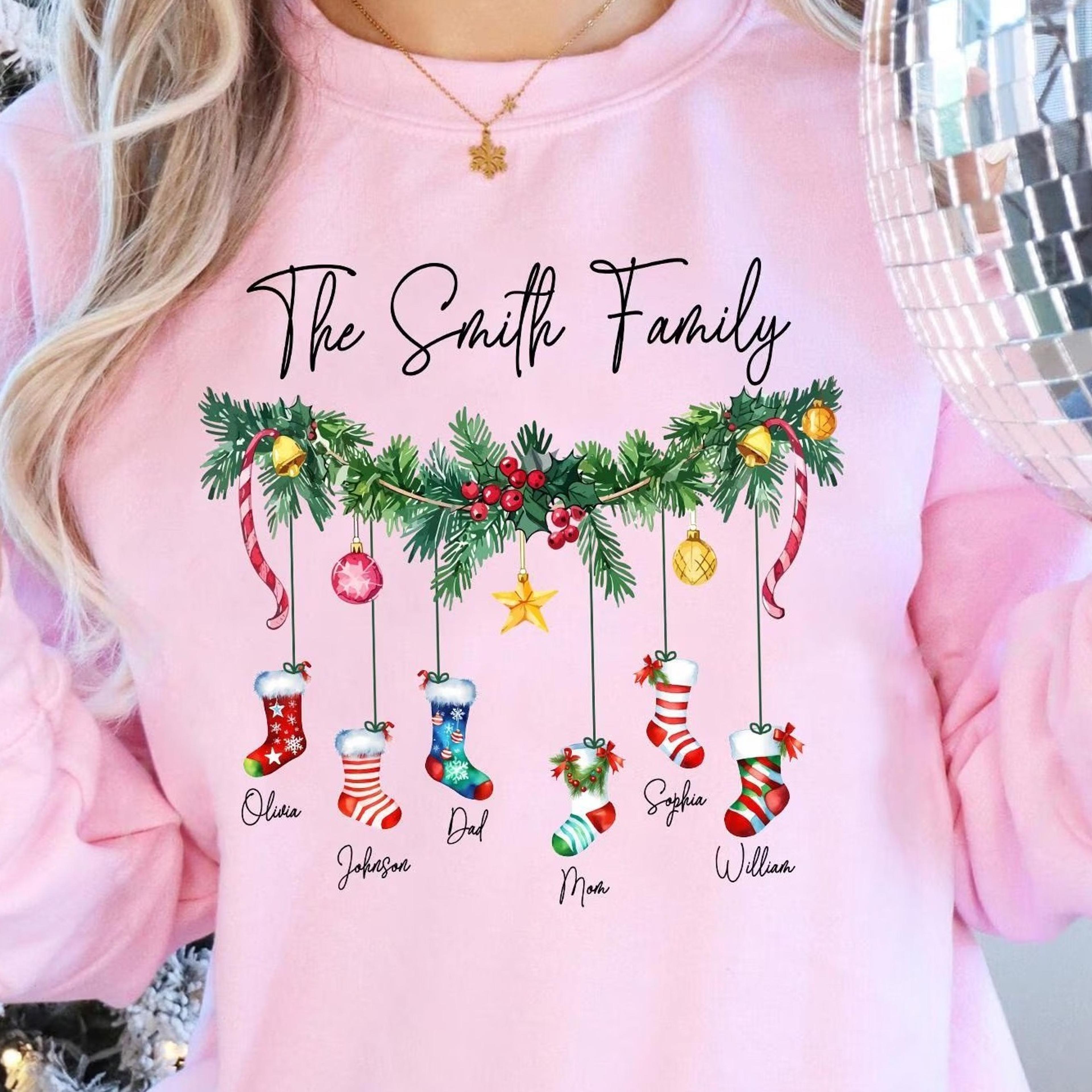 custom christmas family party outfit, personalized family christmas shirts, christmas family tshirts, family christmas