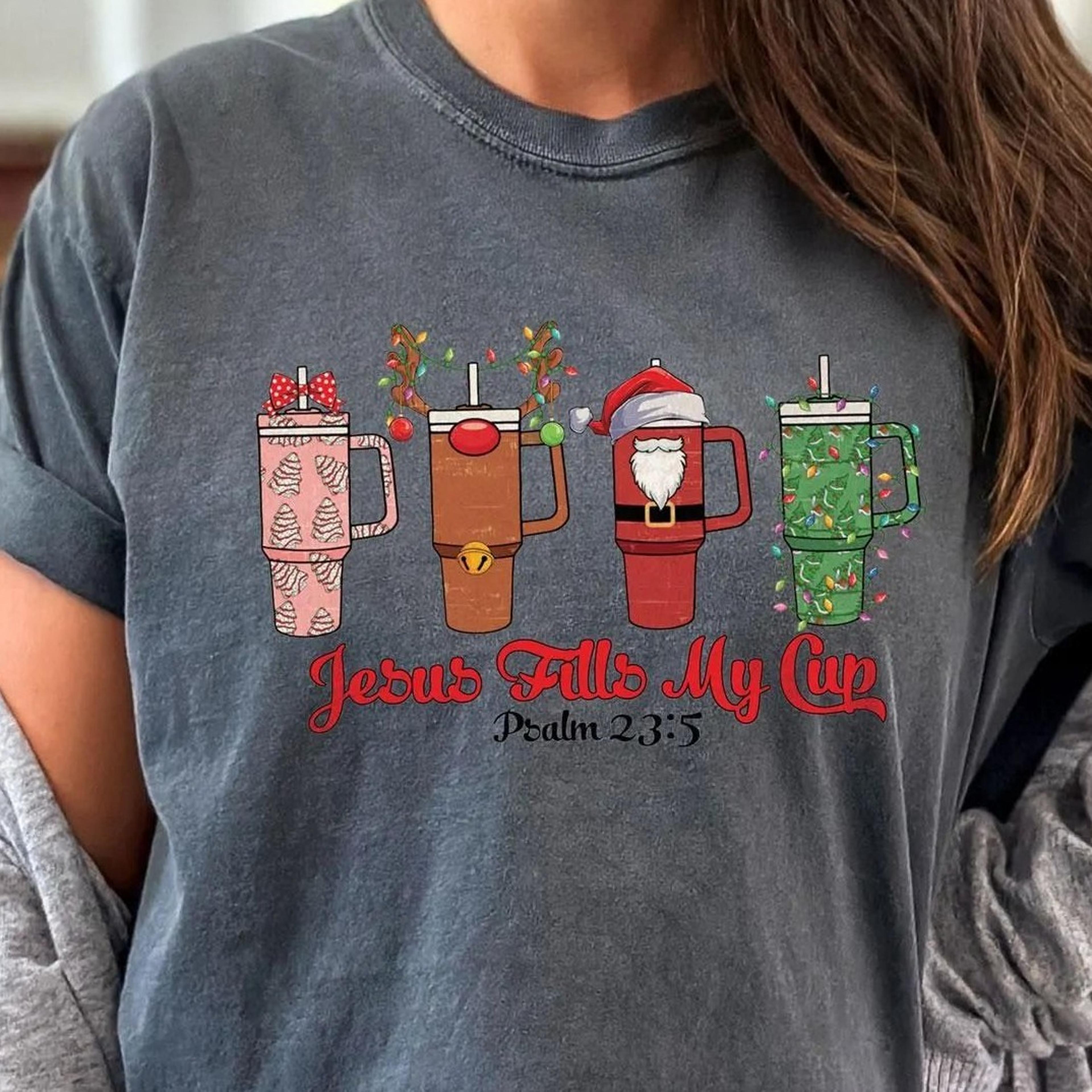 jesus fills my cup christmas shirt - christian christmas gift - xmas verse tee - christmas religious shirt