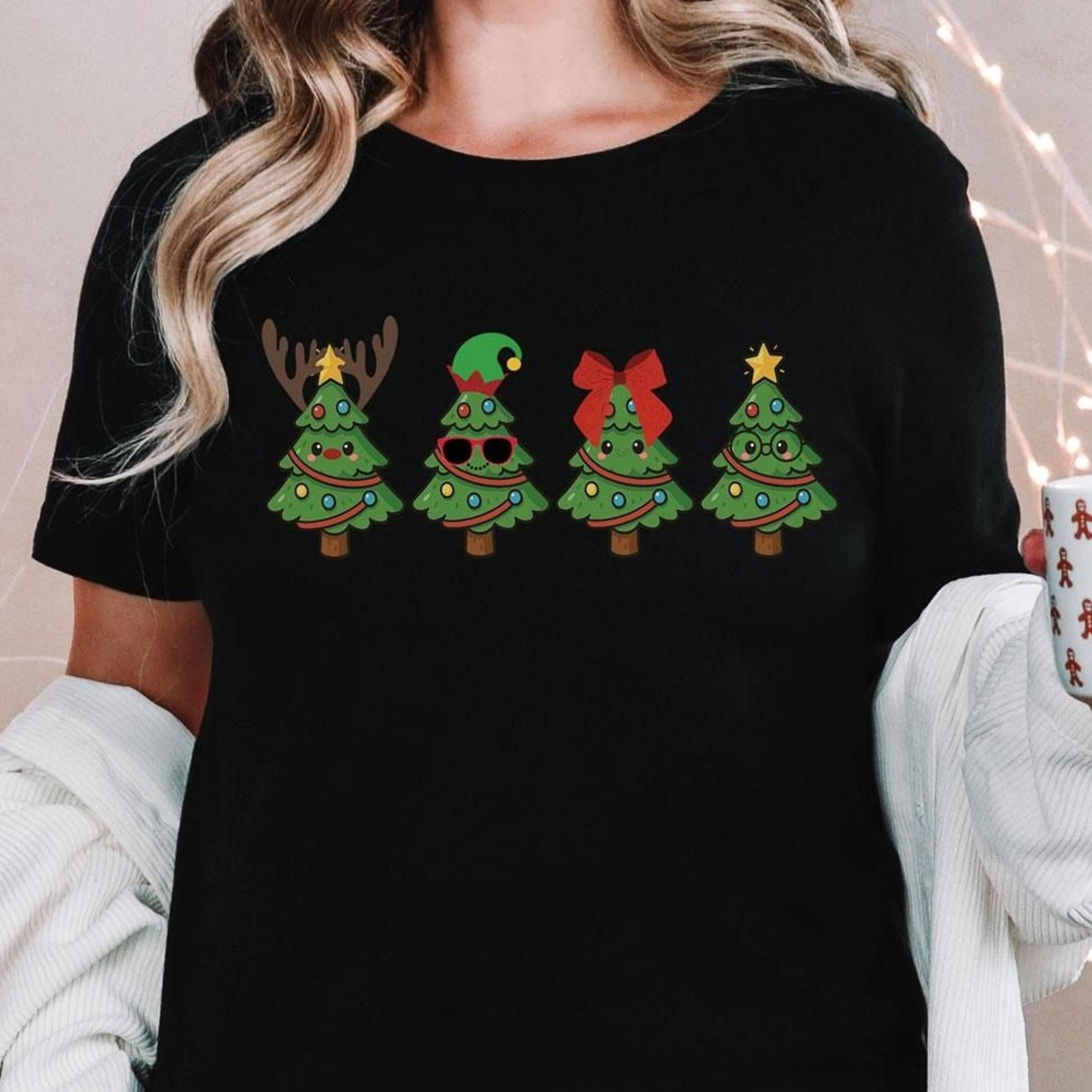christmas tree t-shirt - cute winter tee - festive xmas gift - holiday crewneck - matching christmas - winter shirt