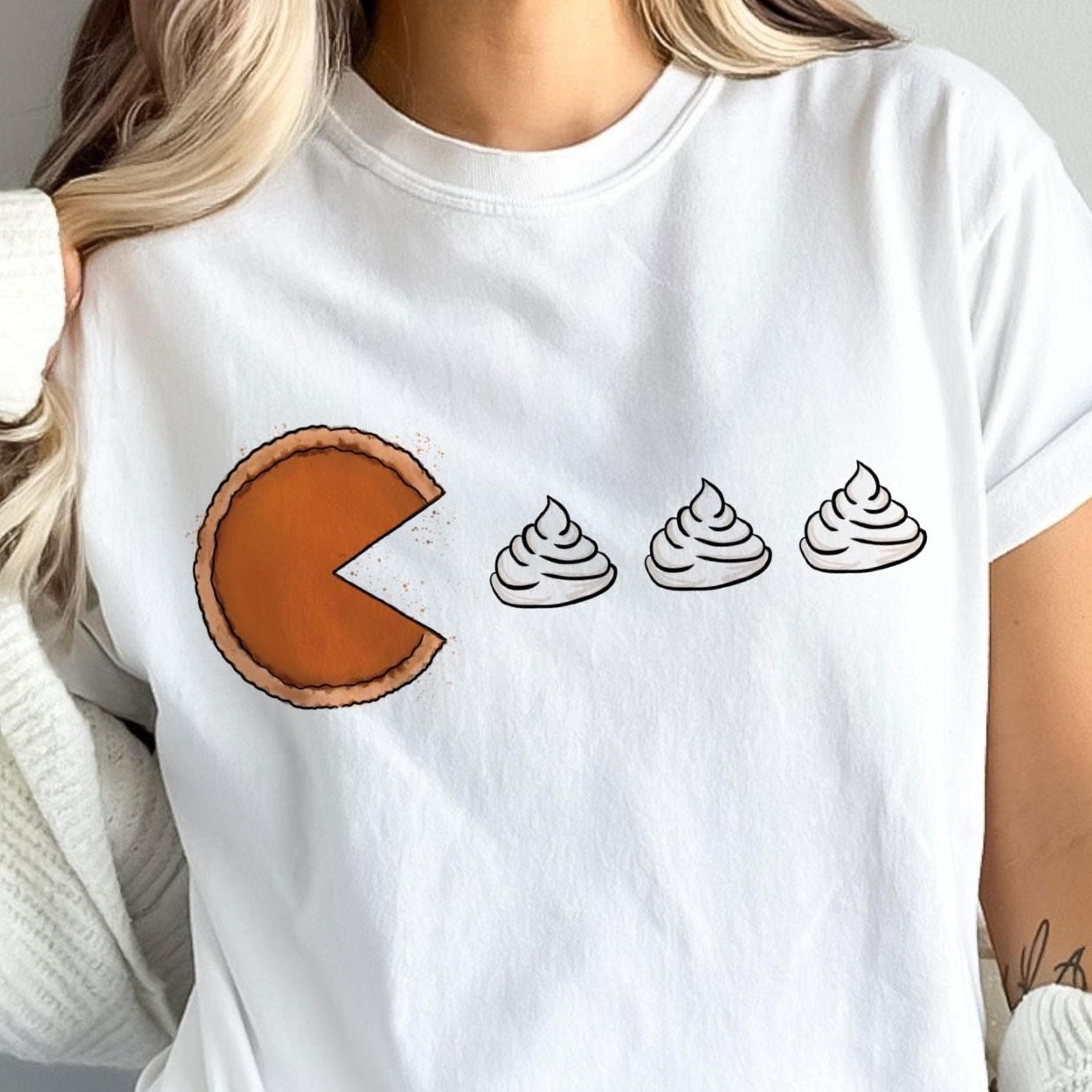 pacman pumpkin pie shirt, pumpkin pie thanksgiving shirt, funny holiday graphic tee, thanksgiving shirt
