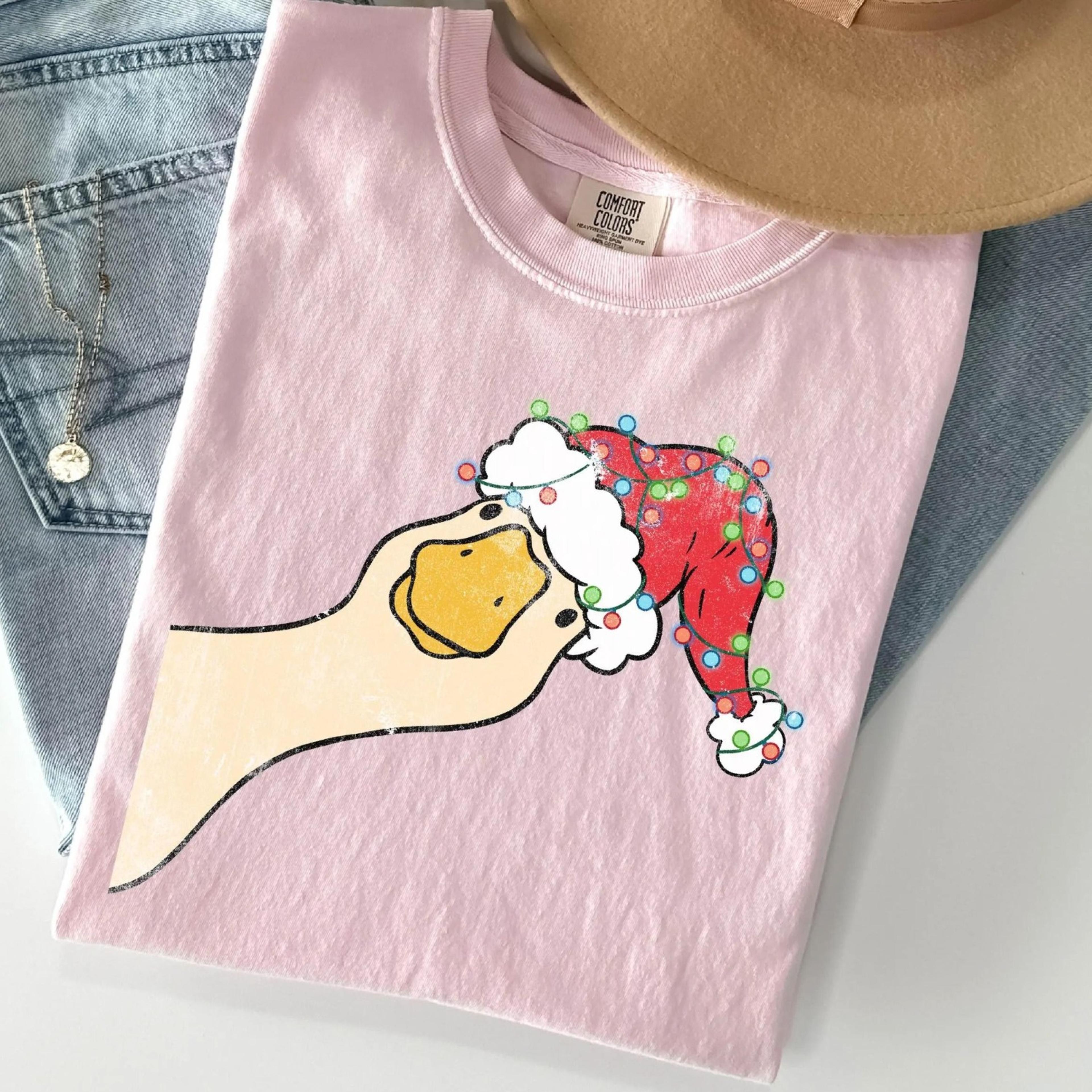 christmas goose shirt - funny goose t-shirt - festive tee - xmas duck crewneck