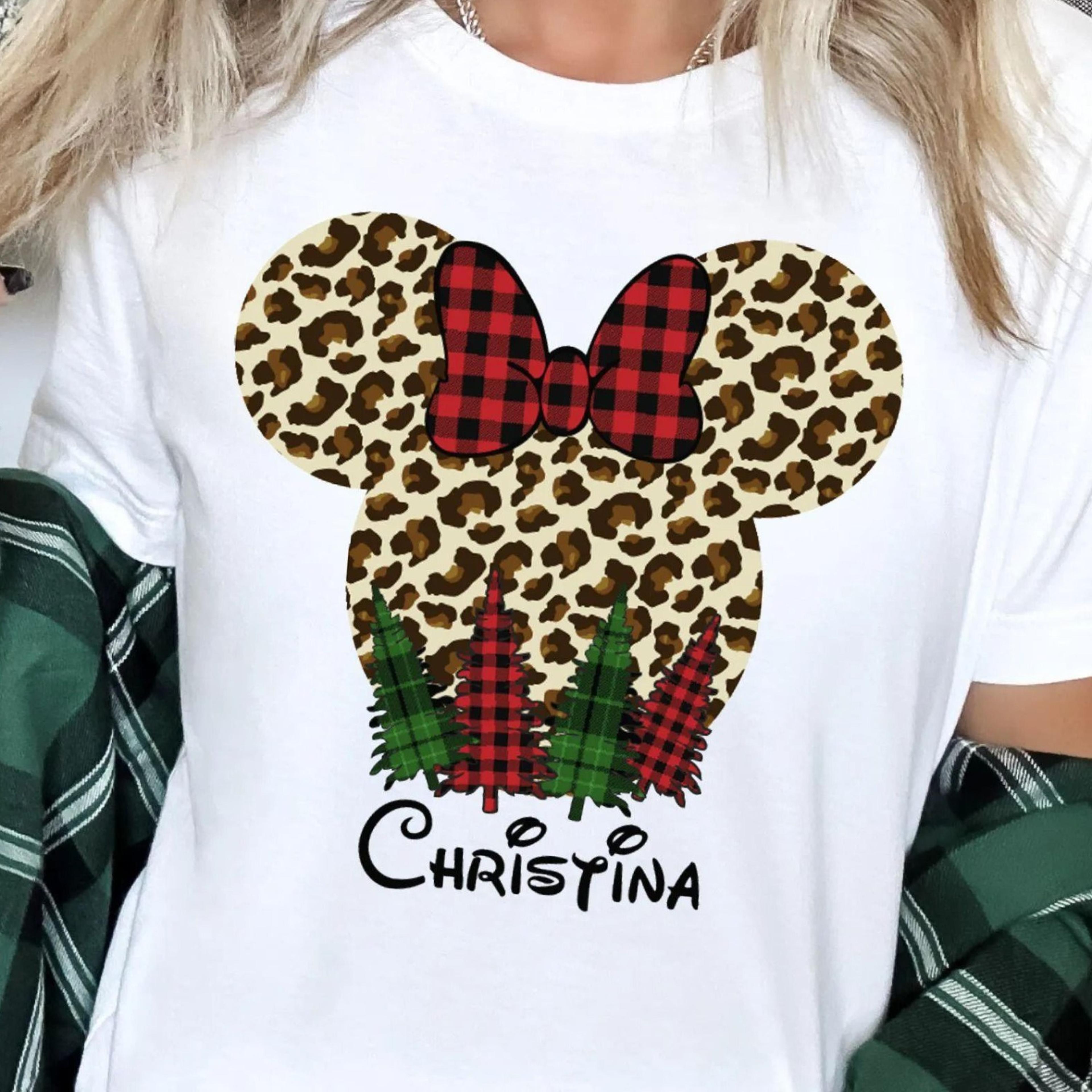 leopard minnie christmas shirt, wdw magical minnie xmas holiday shirt, animal kingdom shirt, disneyland christmas