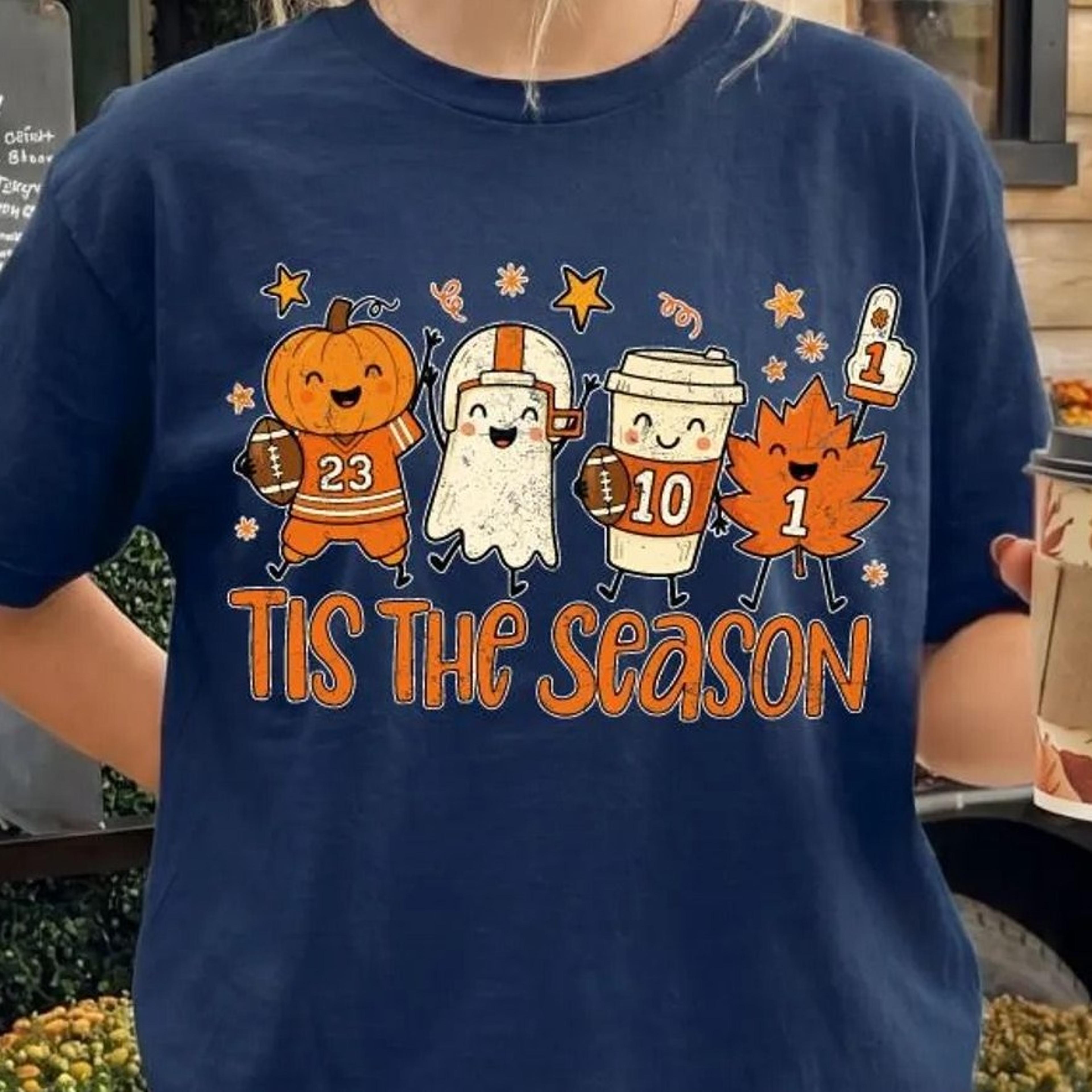 tis the season football shirt, game day t-shirt, autumn vibes tee, football season tee