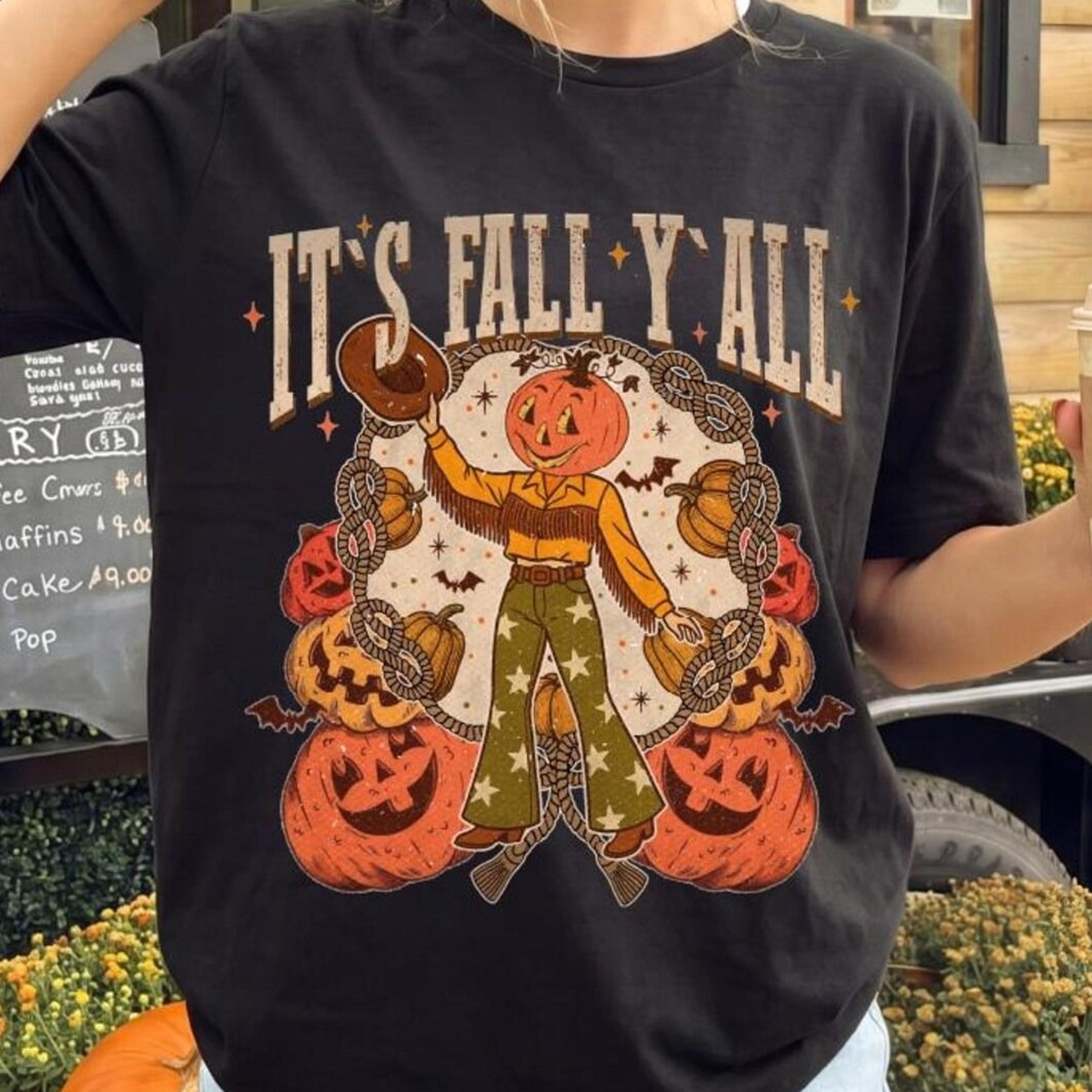 it's fall y'all shirt, pumpkin halloween t-shirt, autumn tee