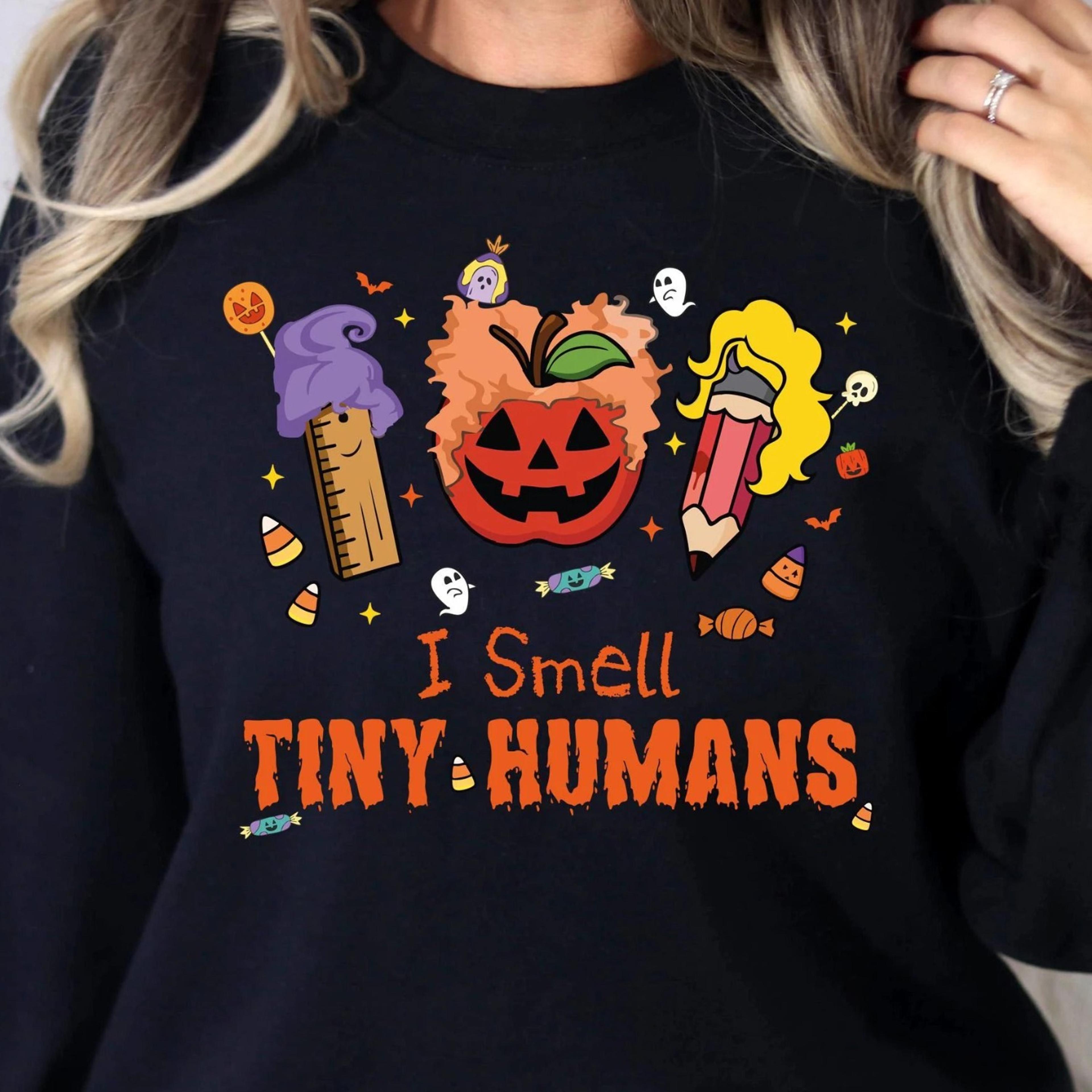 i smell tiny humans shirt, spooky teacher t-shirt, teacher halloween shirt, teacher ghost shirt, teacher life shirt